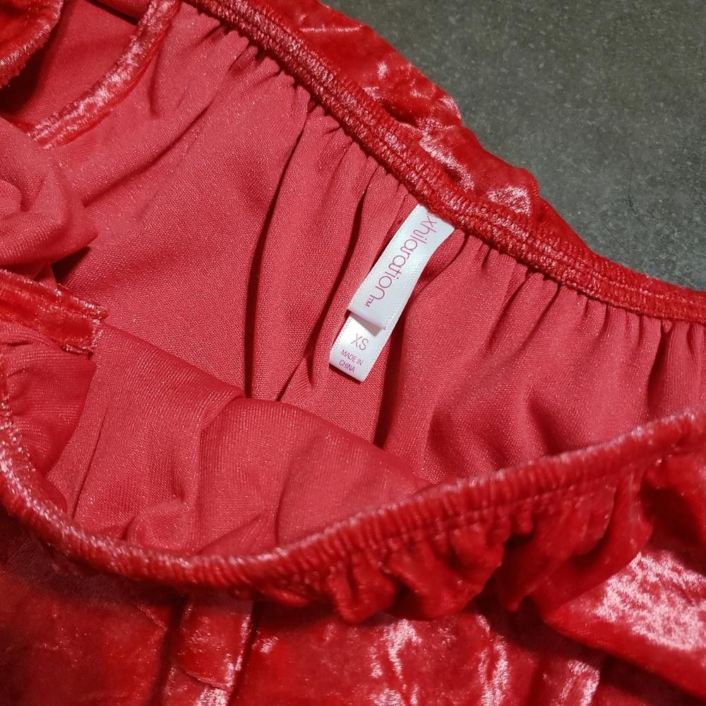 Designer Hot Pink Velvet Lush XHLN Bodysuit Size XS / US 0-2 / IT 36-38 - 3 Thumbnail