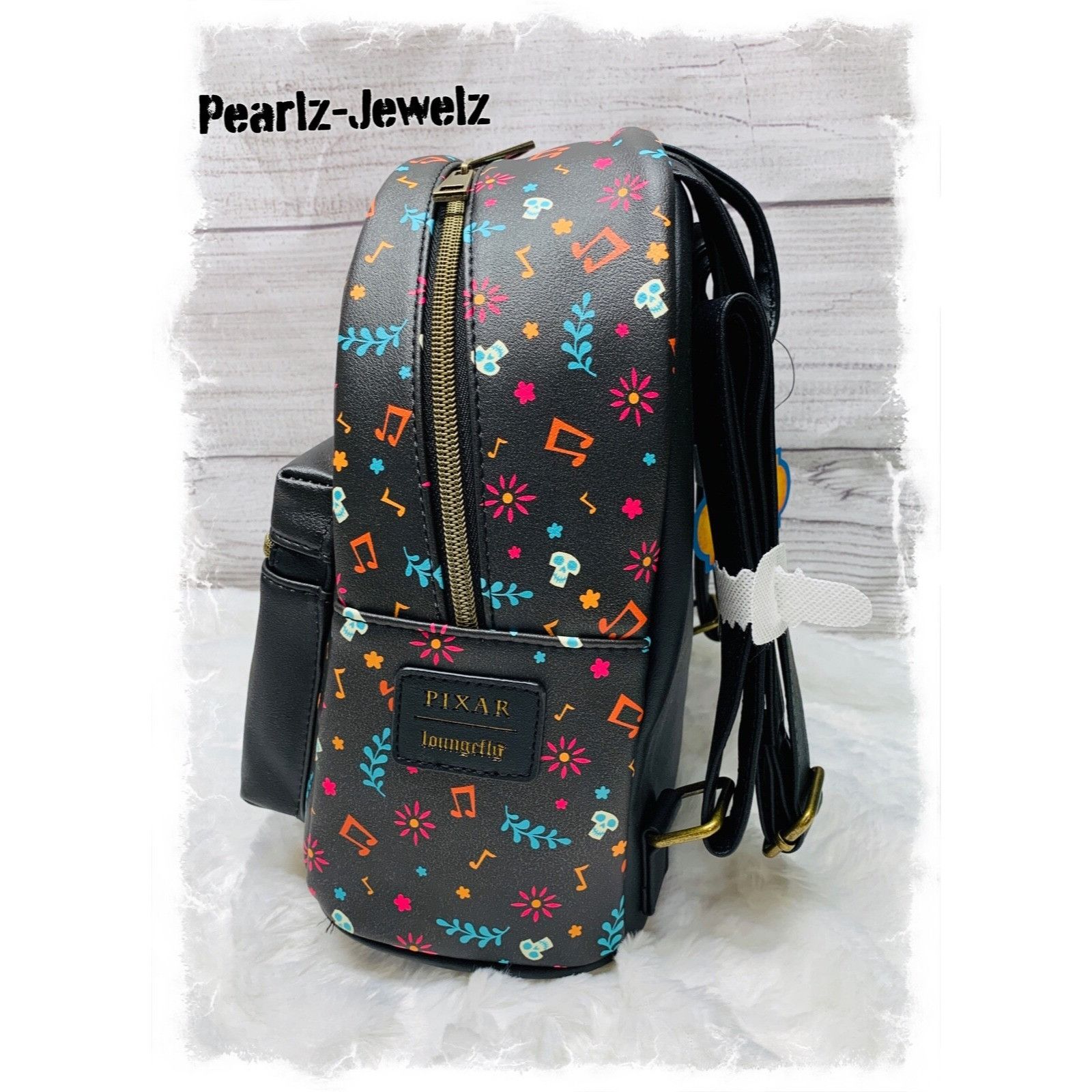 Disney Loungefly Disney Pixar Coco Miguel Music Black Mini Backpack Size ONE SIZE - 4 Thumbnail