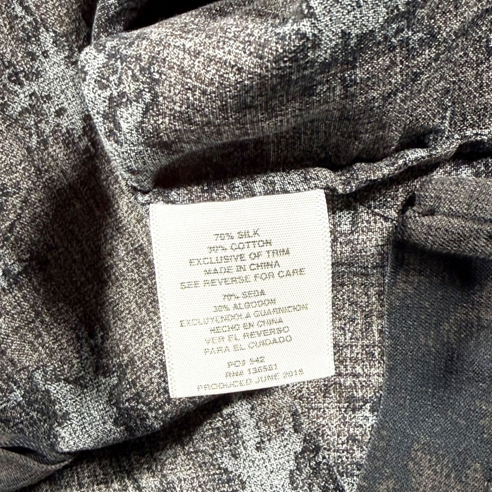 Nat Nast Nat Nast Button Up Shirt Mens Large Grey Silk Cotton Palm Tree Tropical S/S Size US L / EU 52-54 / 3 - 3 Thumbnail