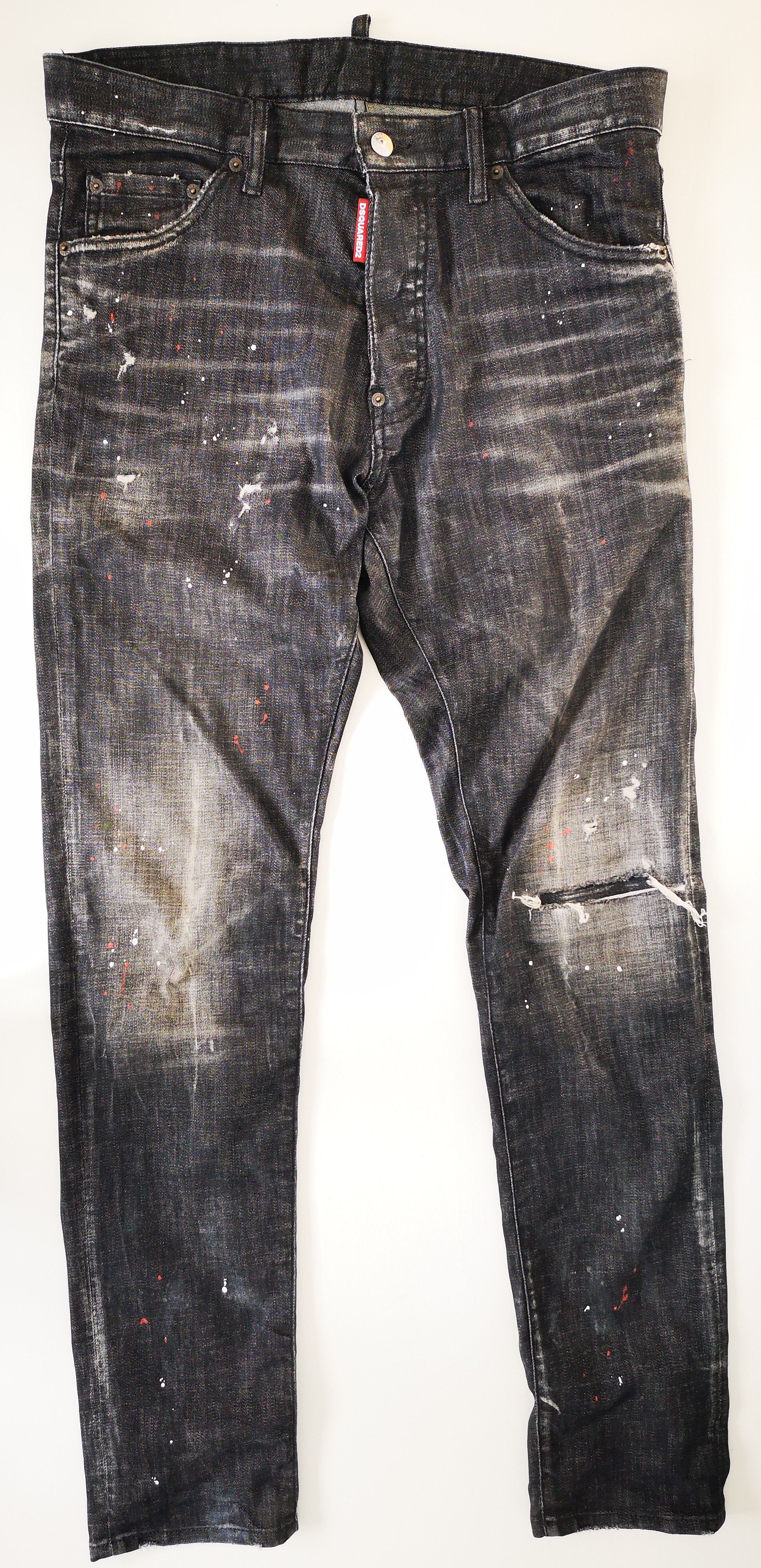 Dsquared2 DSQUARED2 24' BLACK USED DENIM PAINTED COOL GUY JEANS GR. 48 Size US 32 / EU 48 - 18 Thumbnail