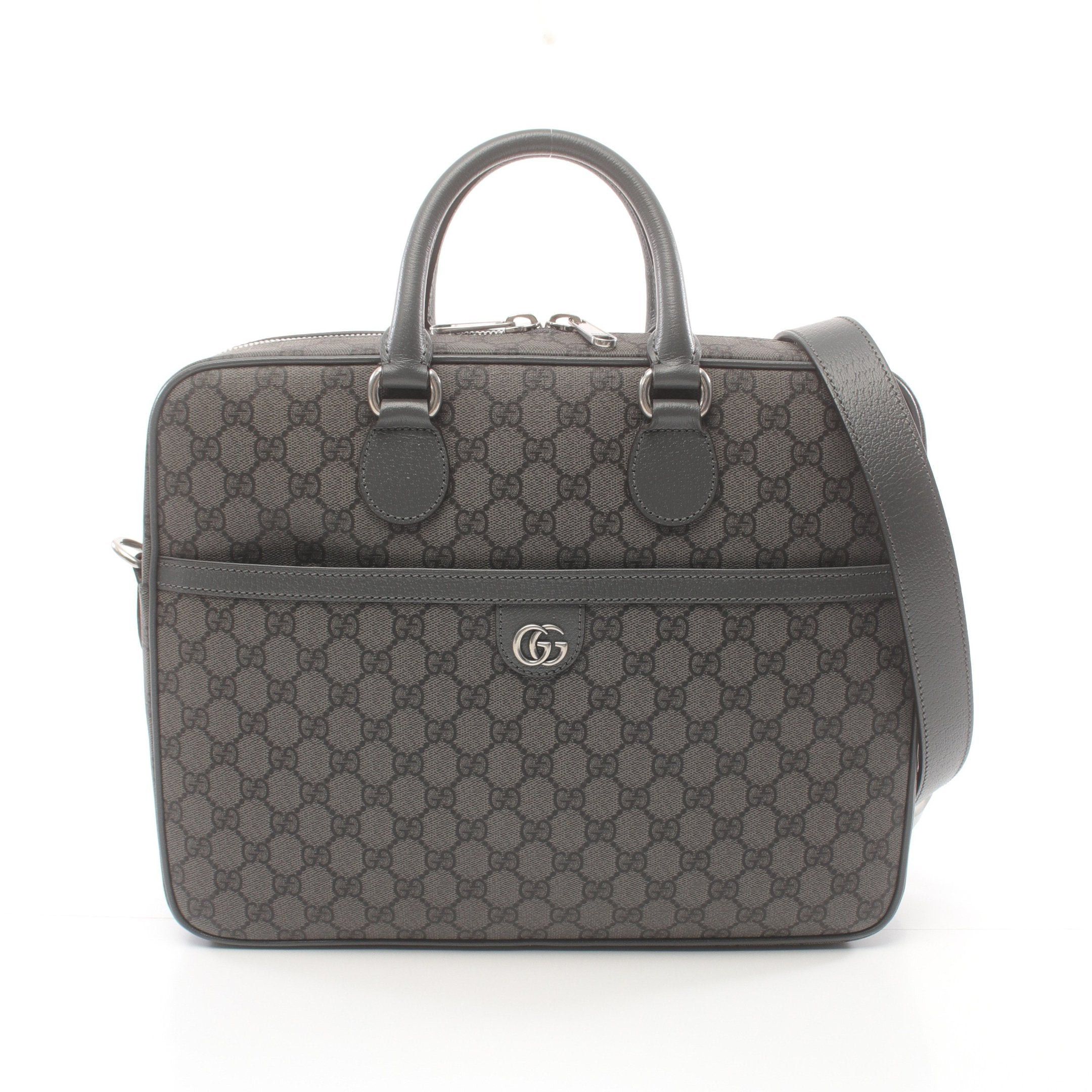 Gucci Gucci Ophidia Gg Supreme Medium Briefcase Leather Gray Size ONE SIZE - 1 Thumbnail