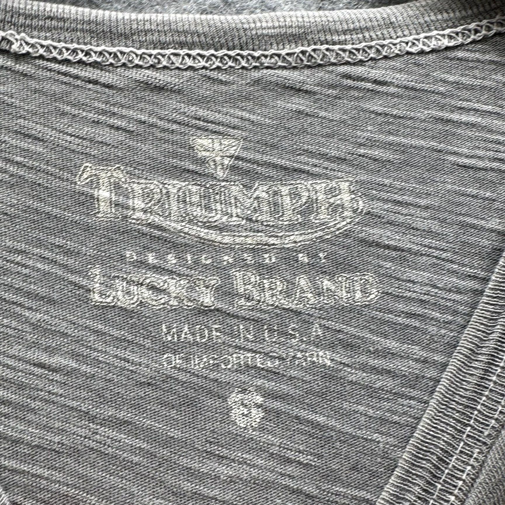 Vintage VINTAGE Triumph Shirt Mens M Gray Motorcycle Graphic Tee Lucky Brand Crewneck Tagless Size US M / EU 48-50 / 2 - 6 Thumbnail