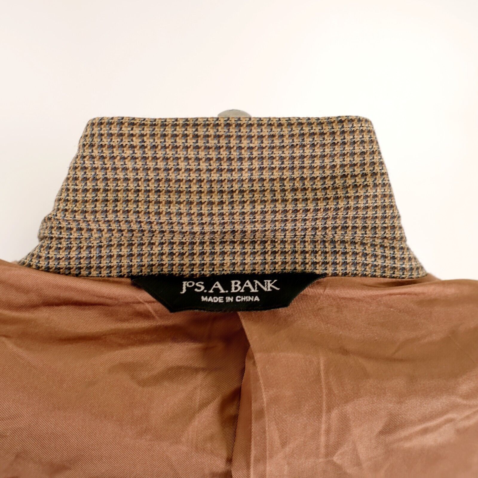 Jos. A. Bank Jos A Bank Wool Silk Blue Brown Tan Check Sport Coat 42L 2 B Size 42L - 12 Thumbnail