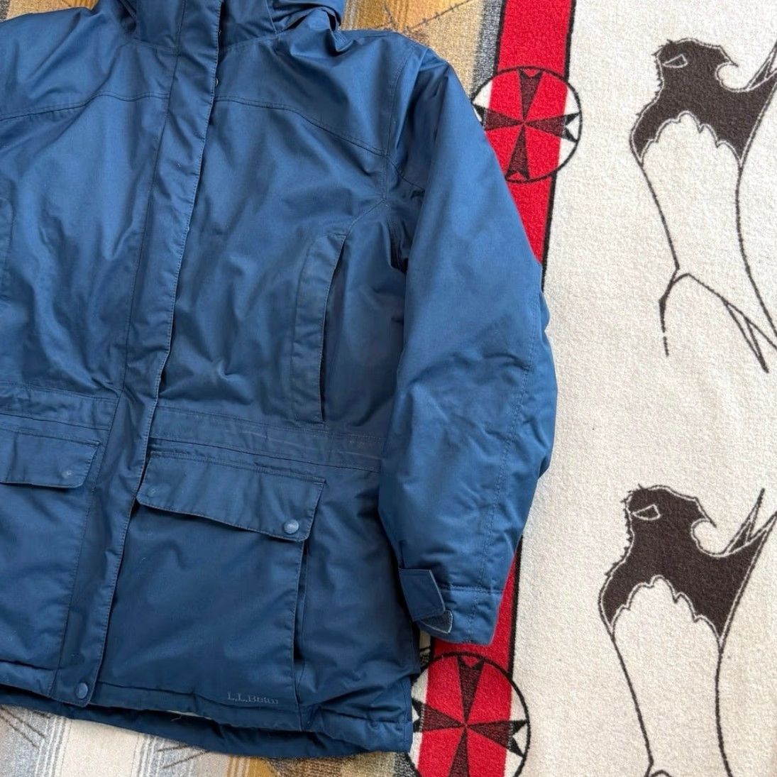 Vintage L.L. Bean Baxter State Goose Down Jacket XL Women’s W/ Removable Hood Blue Puffer Coat Zip Long Sleeve Regular Fit Size XL / US 12-14 / IT 48-50 - 6 Thumbnail
