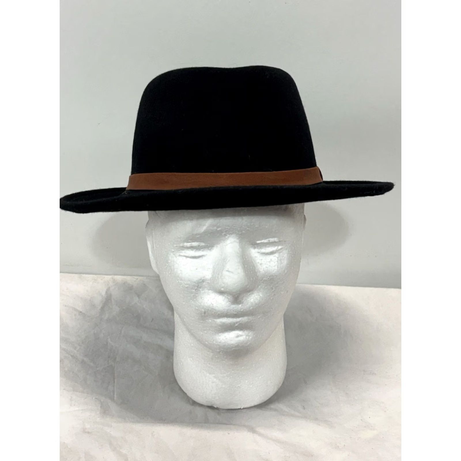 FELT Vtg A Adams & Spire Wool Felt Hat Mens Medium Black Fedora Classic Size ONE SIZE - 2 Thumbnail