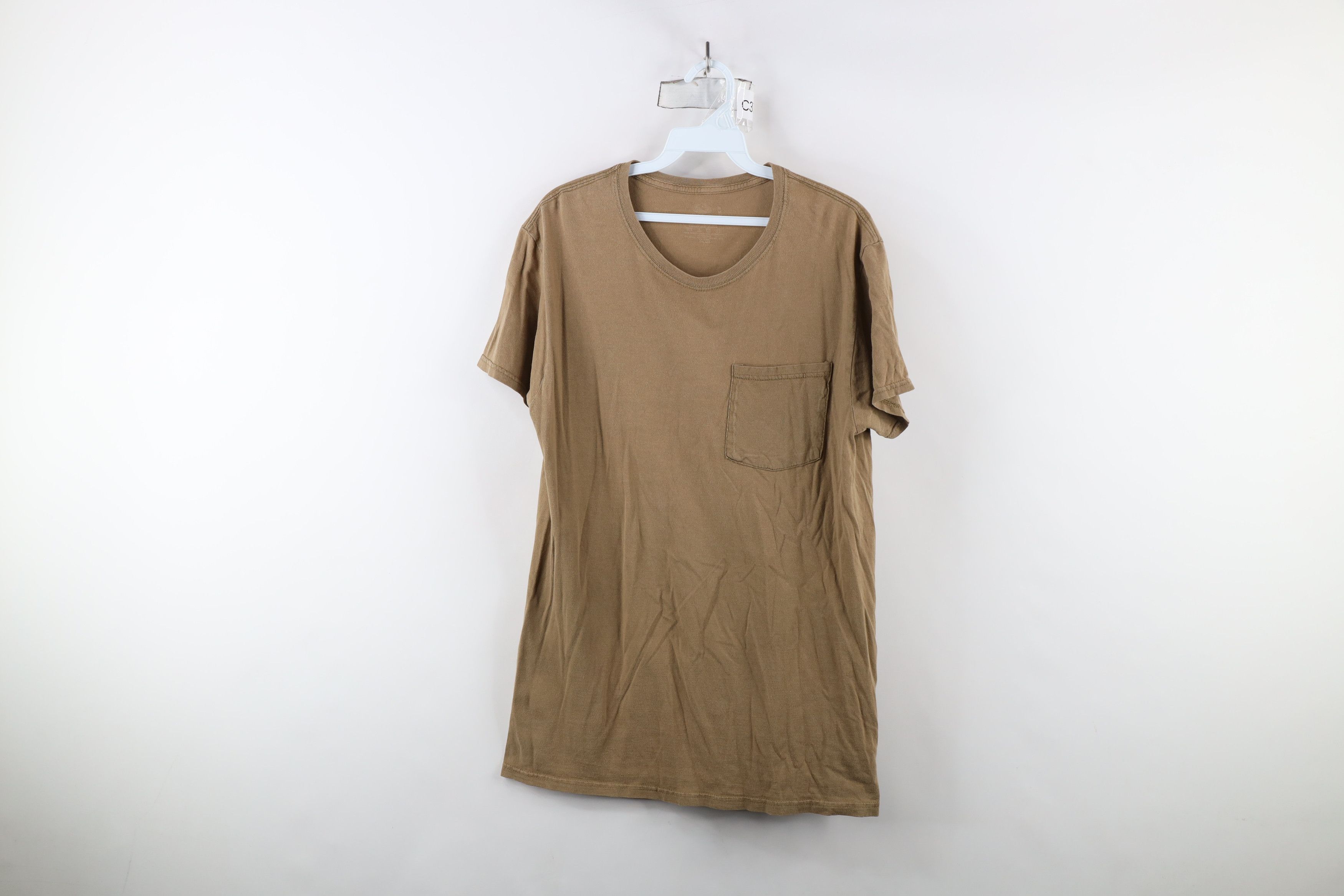 Vintage Vintage Y2K Streetwear Blank Cotton T-Shirt Beige Brown Size US M / EU 48-50 / 2 - 1 Thumbnail