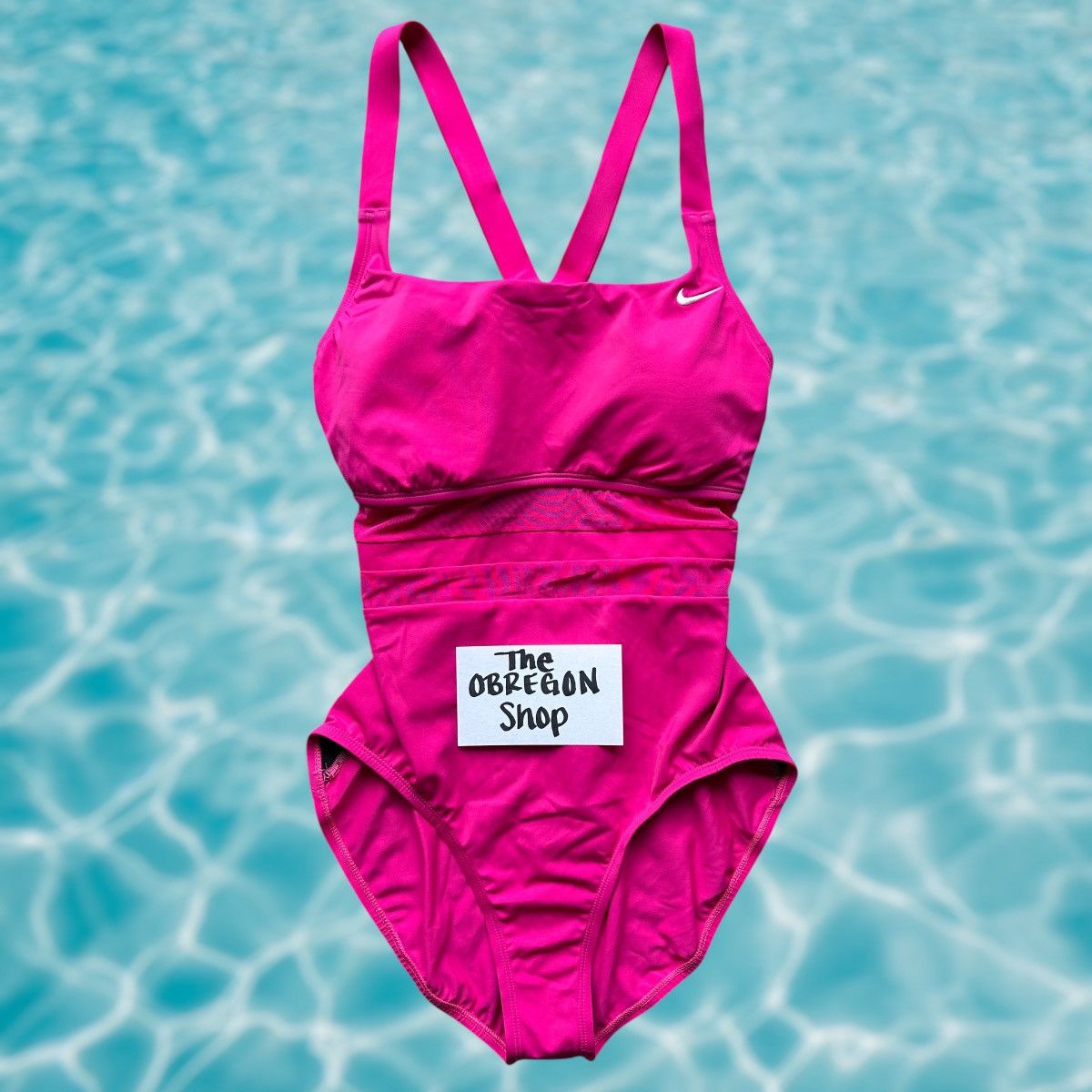 Nike NIKE WOMENS MESH PINK V BACK ONE PIECE SWIMSUIT XL WHITE NEW Size XL / US 12-14 / IT 48-50 - 1 Thumbnail