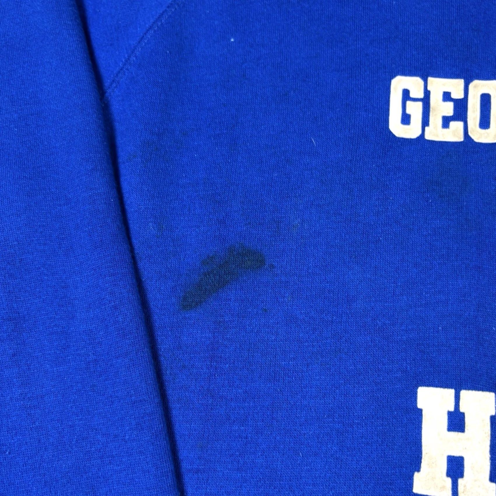 Vintage VINTAGE Georgetown Hoyas Sweatshirt Flock Print Pullover University College Sweatshirt Blue L Mens Size US L / EU 52-54 / 3 - 6 Thumbnail