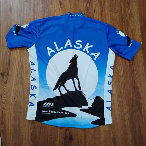 Other Vintage Louis Garneau Alaska Wolf Full Moon Cycling Jersey Size US L / EU 52-54 / 3 - 6 Thumbnail