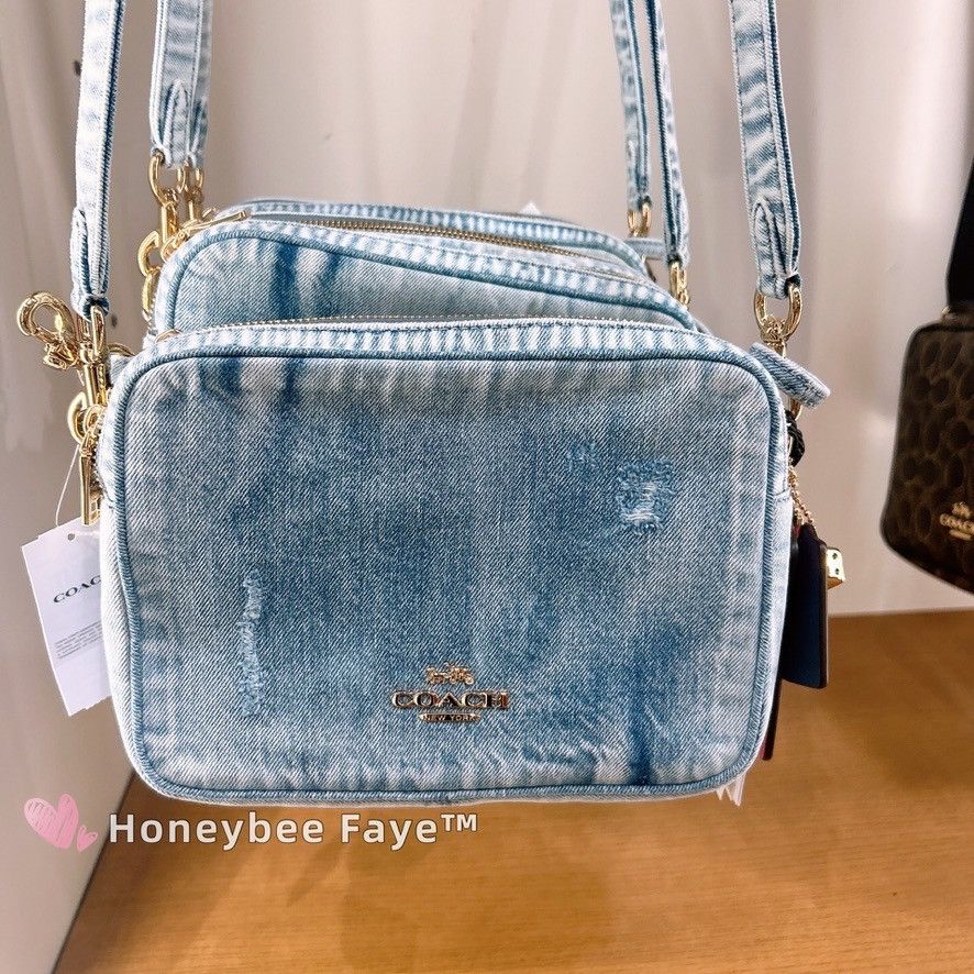 Coach Carey Crossbody Bag In Loved Denim With Charms CEK67 Size ONE SIZE - 1 Thumbnail