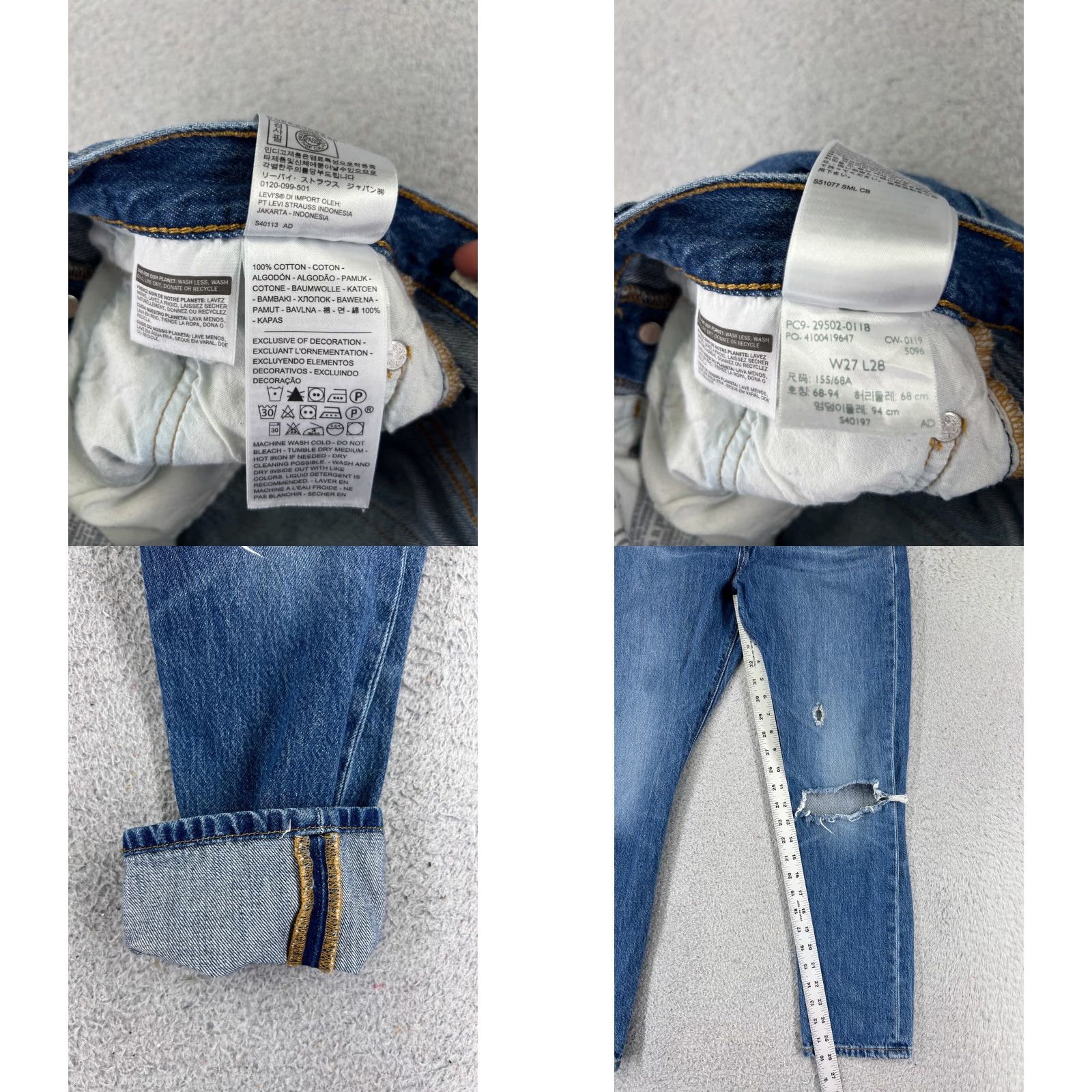 Levi's Vintage Levi's 501 XX Jeans Women Adult Medium Blue Denim Straight Fit Distressed Button Fly Size 27" / US 4 / IT 40 - 8 Thumbnail