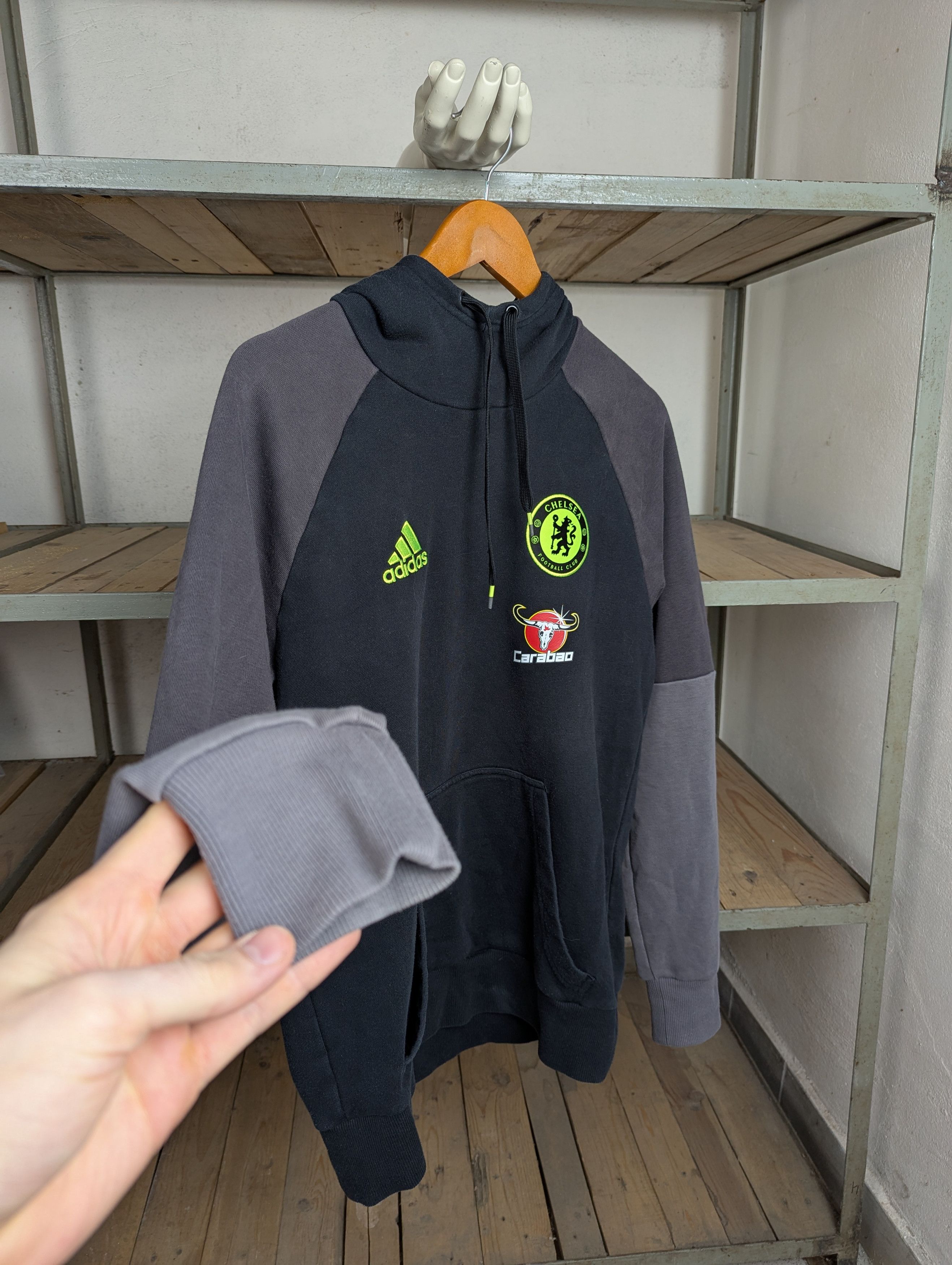 Adidas × Chelsea Soccer Adidas Chelsea FC Carabao Pullover Hoodie Black/Grey Size M Size US M / EU 48-50 / 2 - 2 Thumbnail
