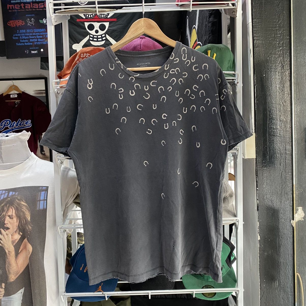 Allsaints × Vintage ALLSAINTS Vintage Over Print Horseshoe Avant-Garde T-shirt Size US M / EU 48-50 / 2 - 1 Thumbnail