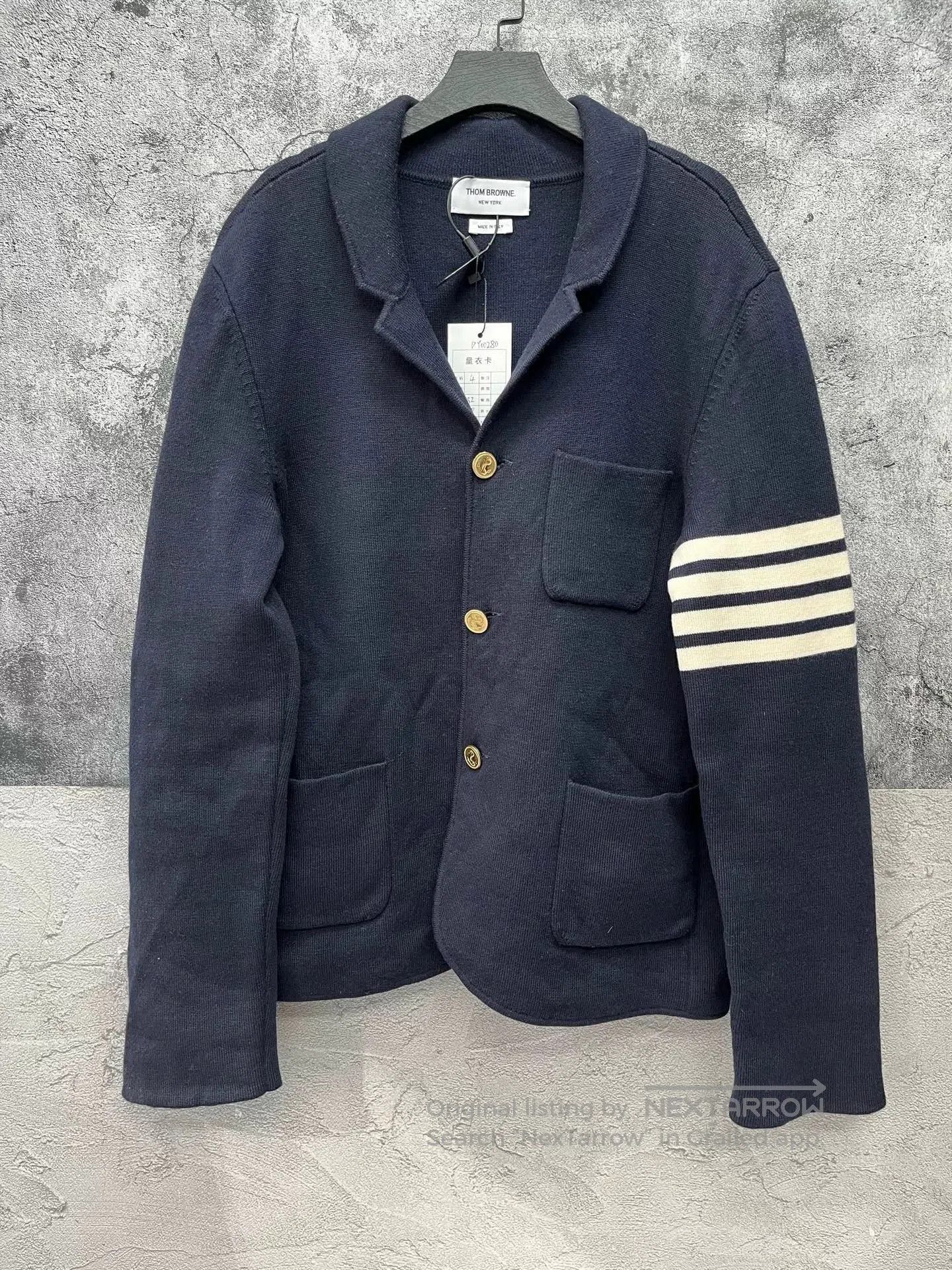 Thom Browne thom browne navy wool knit jacket. Size US L / EU 52-54 / 3 - 2 Thumbnail