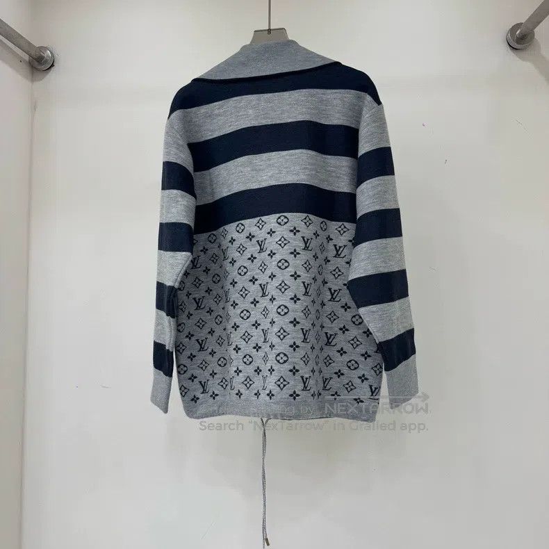 Louis Vuitton Louis Vuitton Blue and grey striped full-print hoodie jack Size US S / EU 44-46 / 1 - 2 Thumbnail