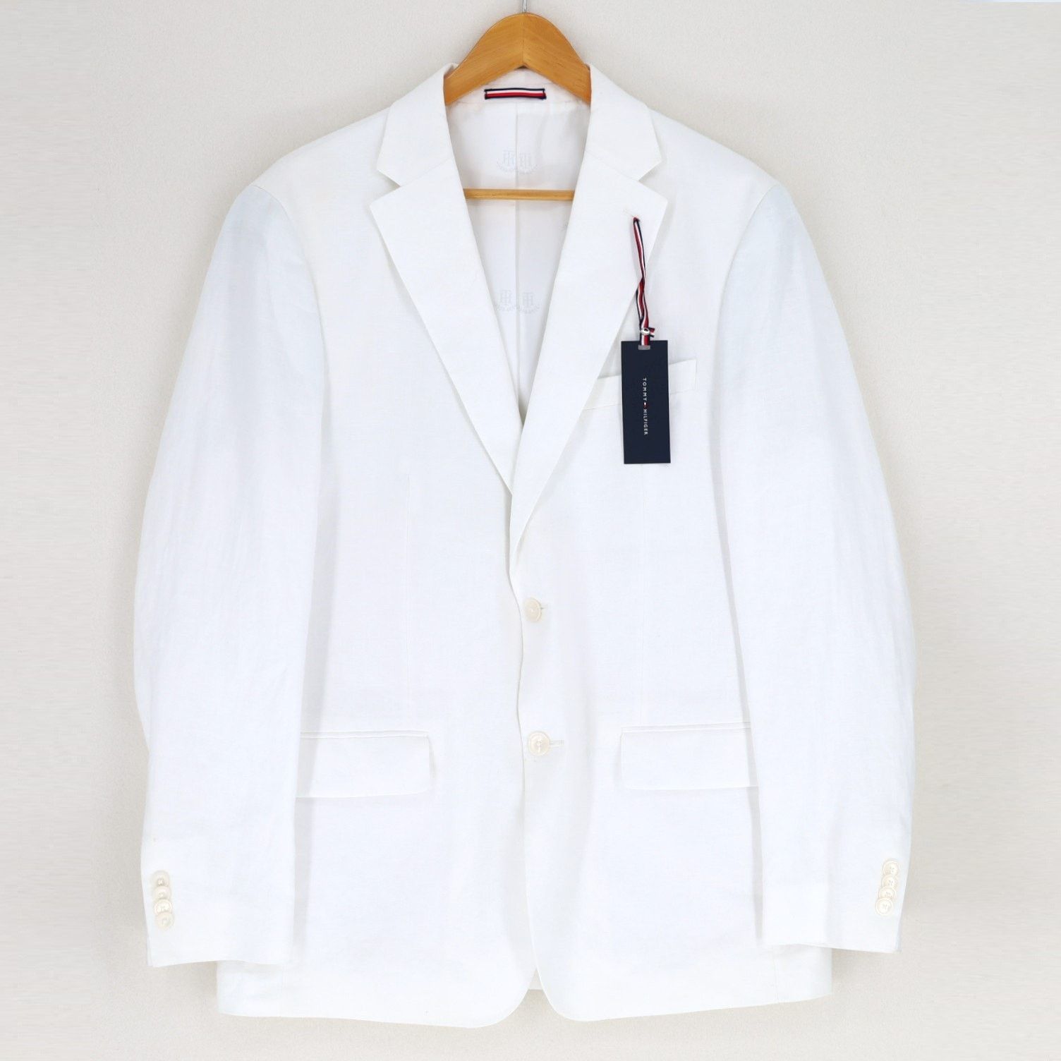 Tommy Hilfiger Tommy Hilfiger Men's White Linen Suit Sport Coat Size 42L Size 42L - 2 Thumbnail