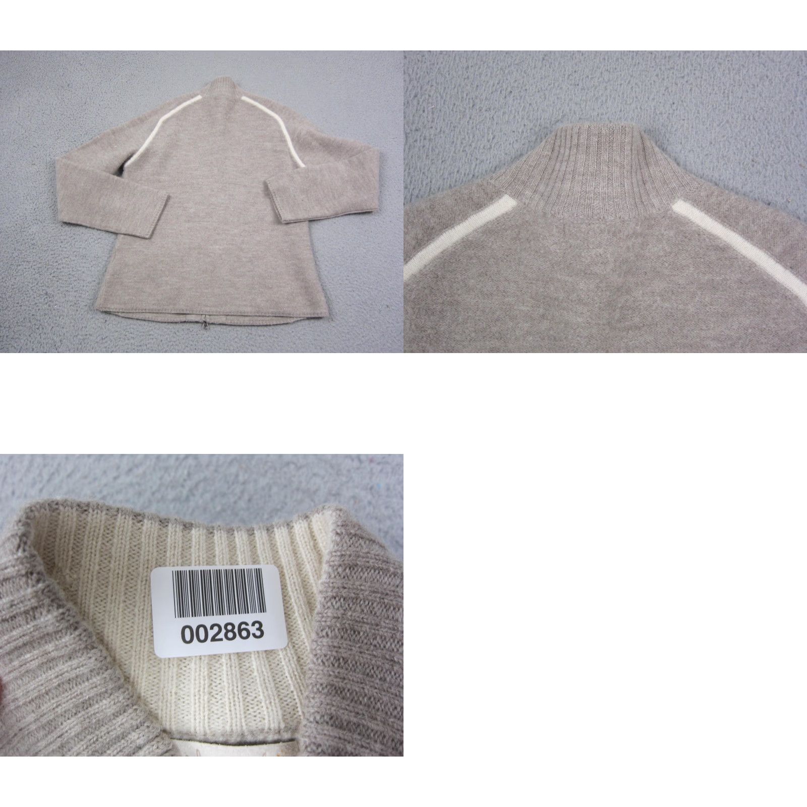 Smartwool VINTAGE SmartWool Cardigan Sweater Womens M Beige Full Zip Merino Wool 90s Shirt/Top Size M / US 6-8 / IT 42-44 - 9 Thumbnail
