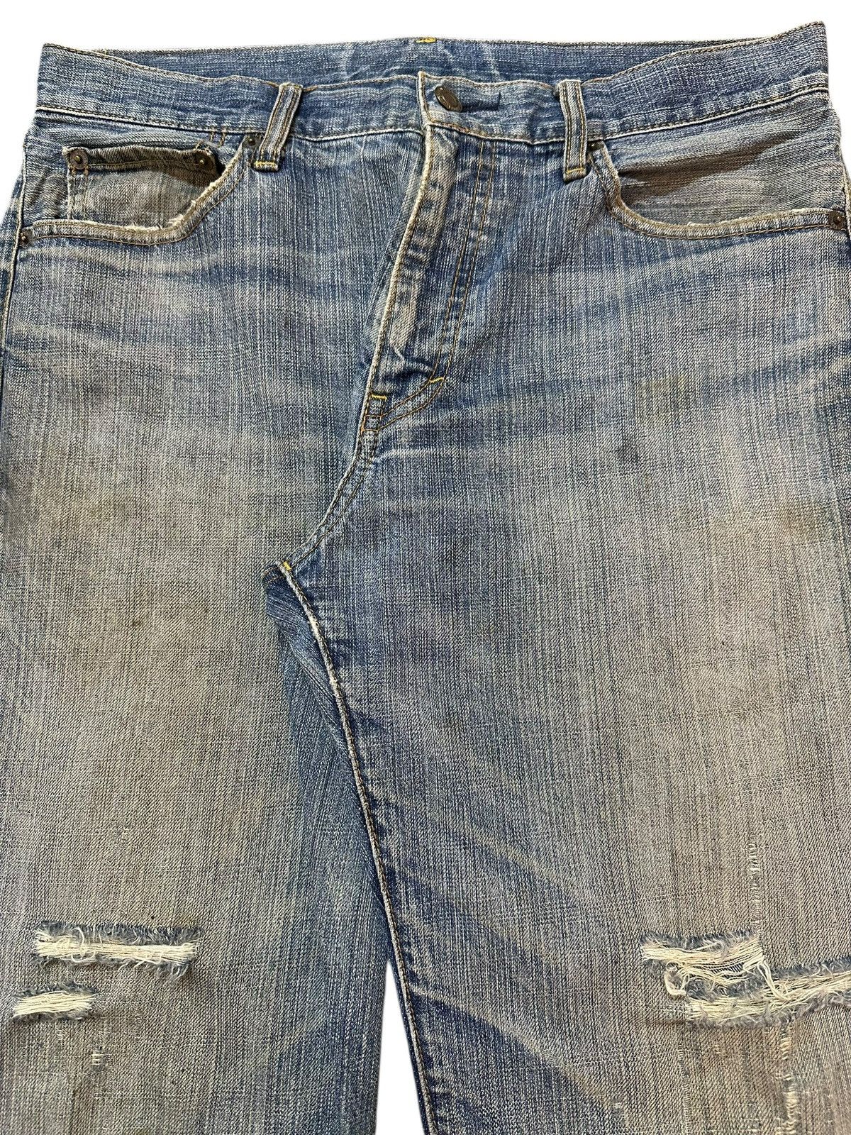 Japanese Brand Vintage Japanese Mud Wash Faded Distress Style Baggy Jeans Size US 32 / EU 48 - 4 Thumbnail