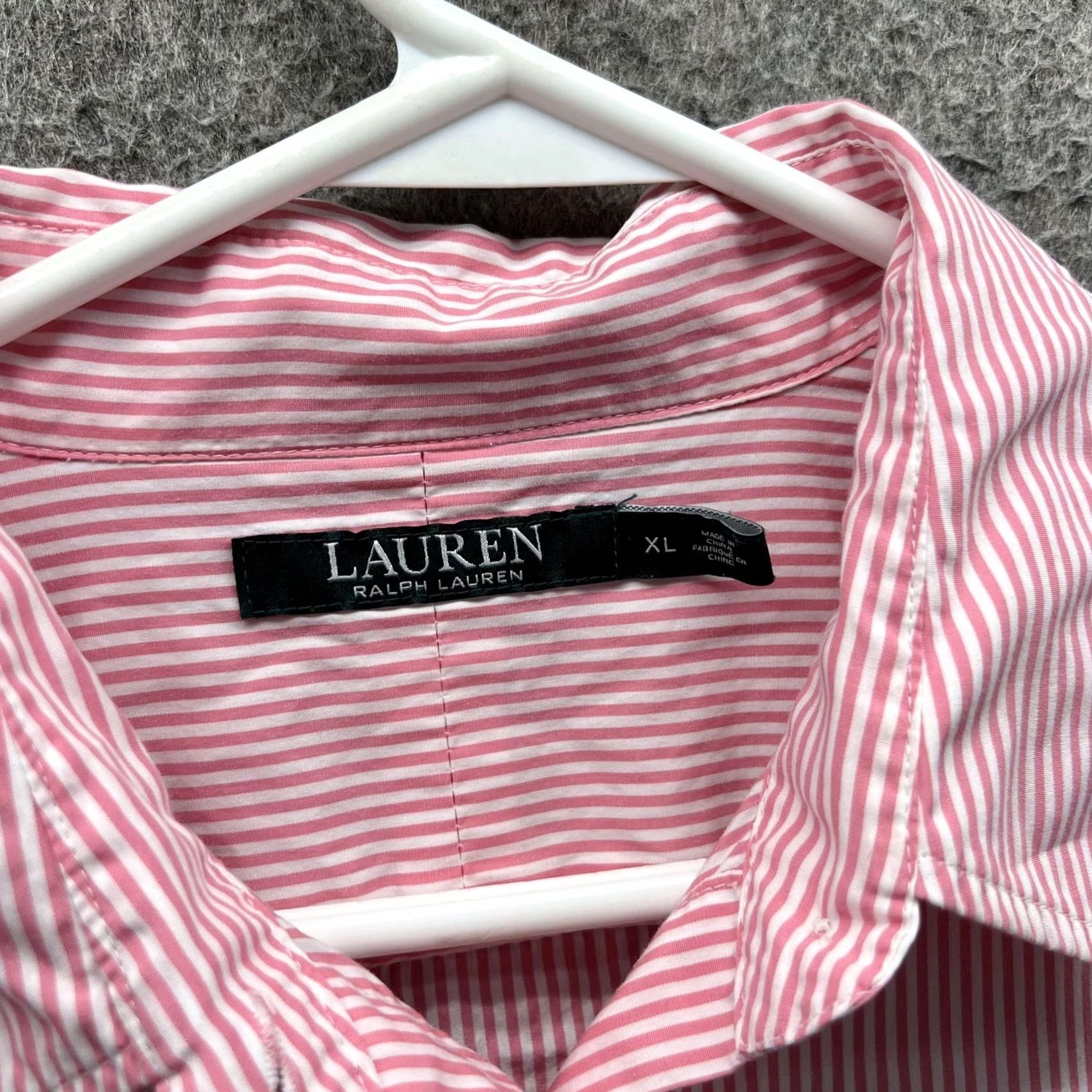Ralph Lauren Lauren Ralph Lauren Shirt Womens XL Pink Stripe Button Front Long Sleeve Top Size XL / US 12-14 / IT 48-50 - 2 Thumbnail