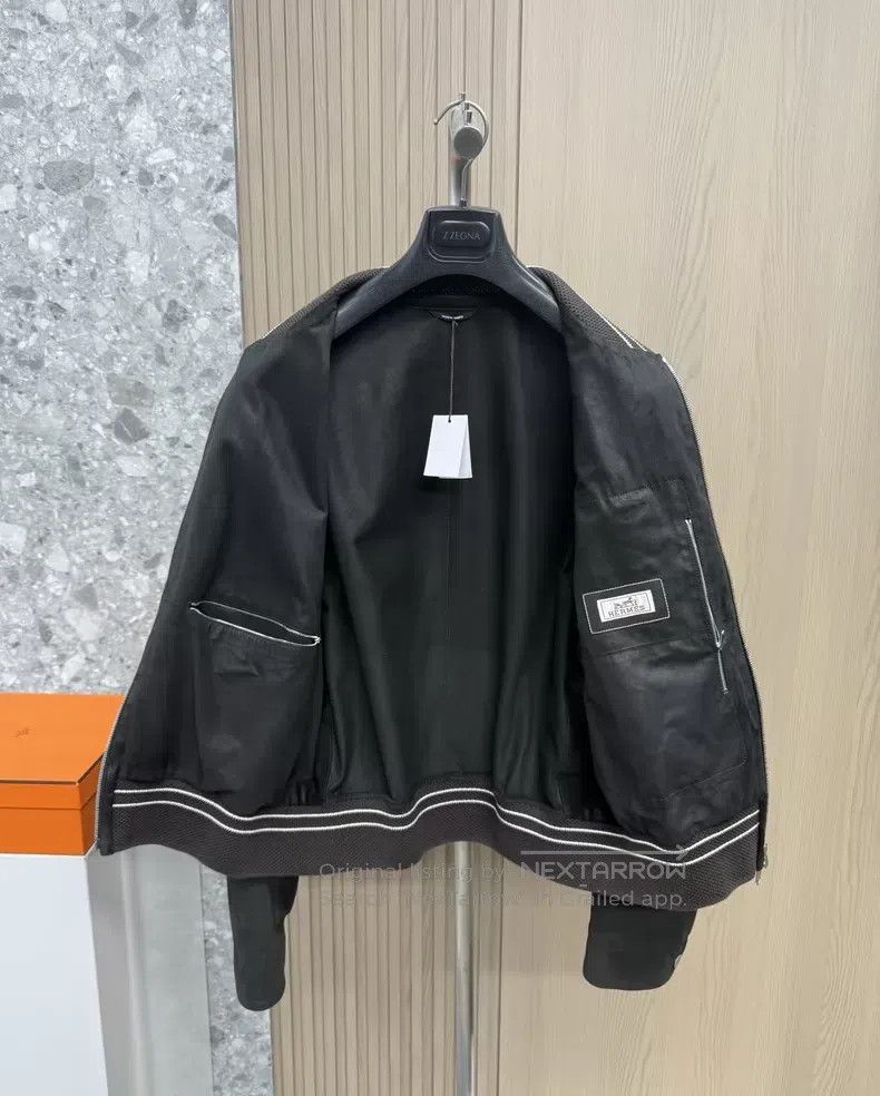 Hermes Hermes 24 Autumn-Winter Knight Leather Jacket, Suede Cowhi Size US L / EU 52-54 / 3 - 4 Thumbnail