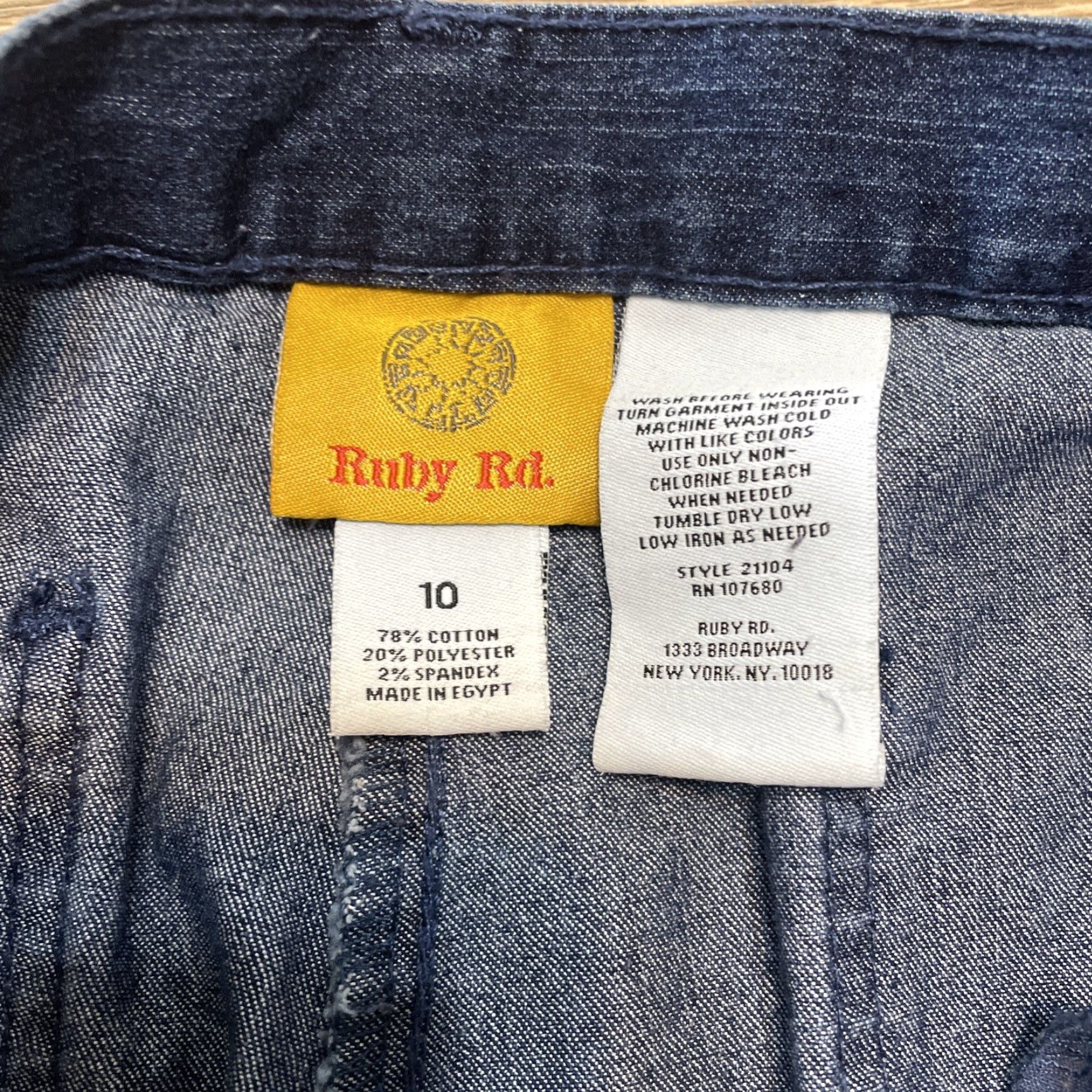 Vintage Ruby Rd Jeans Women Straight High Rise Elastic Waist Denim Blue Size 10 Adults Womens Size 32" / US 10 / IT 46 - 2 Thumbnail