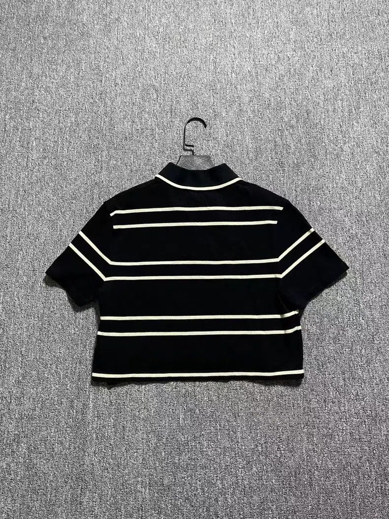 Saint Laurent Paris Saint Laurent Paris Black Striped Contrast Polo Shirt Size M / US 6-8 / IT 42-44 - 2 Thumbnail