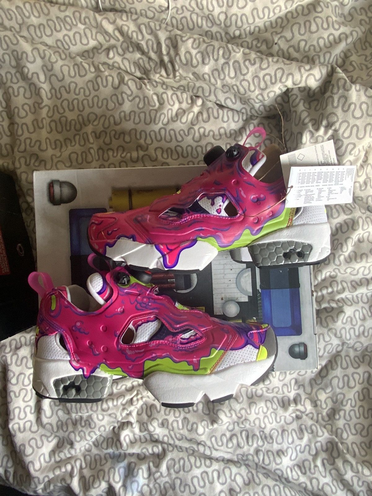 image of Reebok Instapump Fury Slime "ghostbusters" Limited Edition Shoes in Hot Pink, Men's (Size 7)