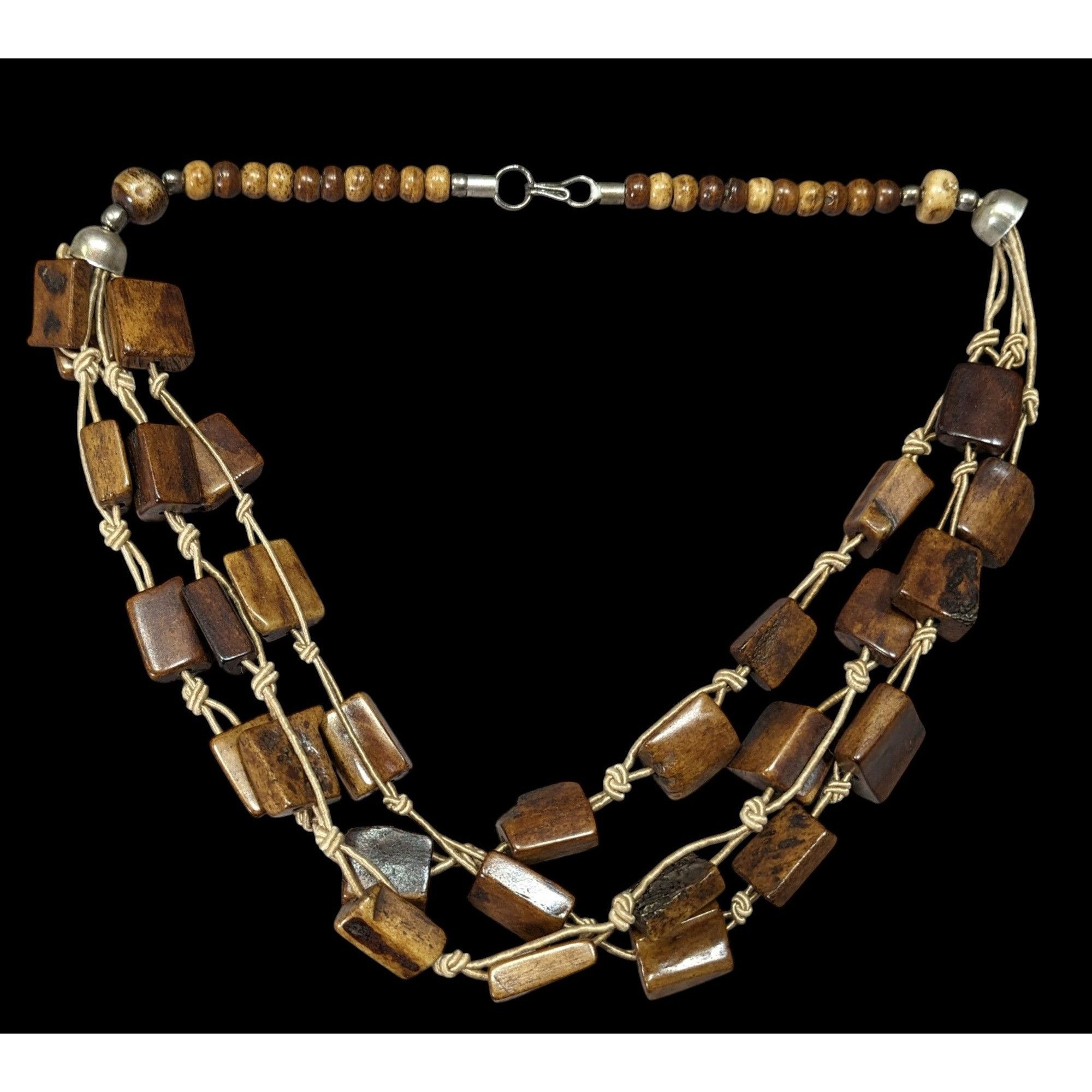 Other Vintage Rustic Brown Ox Bone Beaded Necklace Size ONE SIZE - 1 Thumbnail