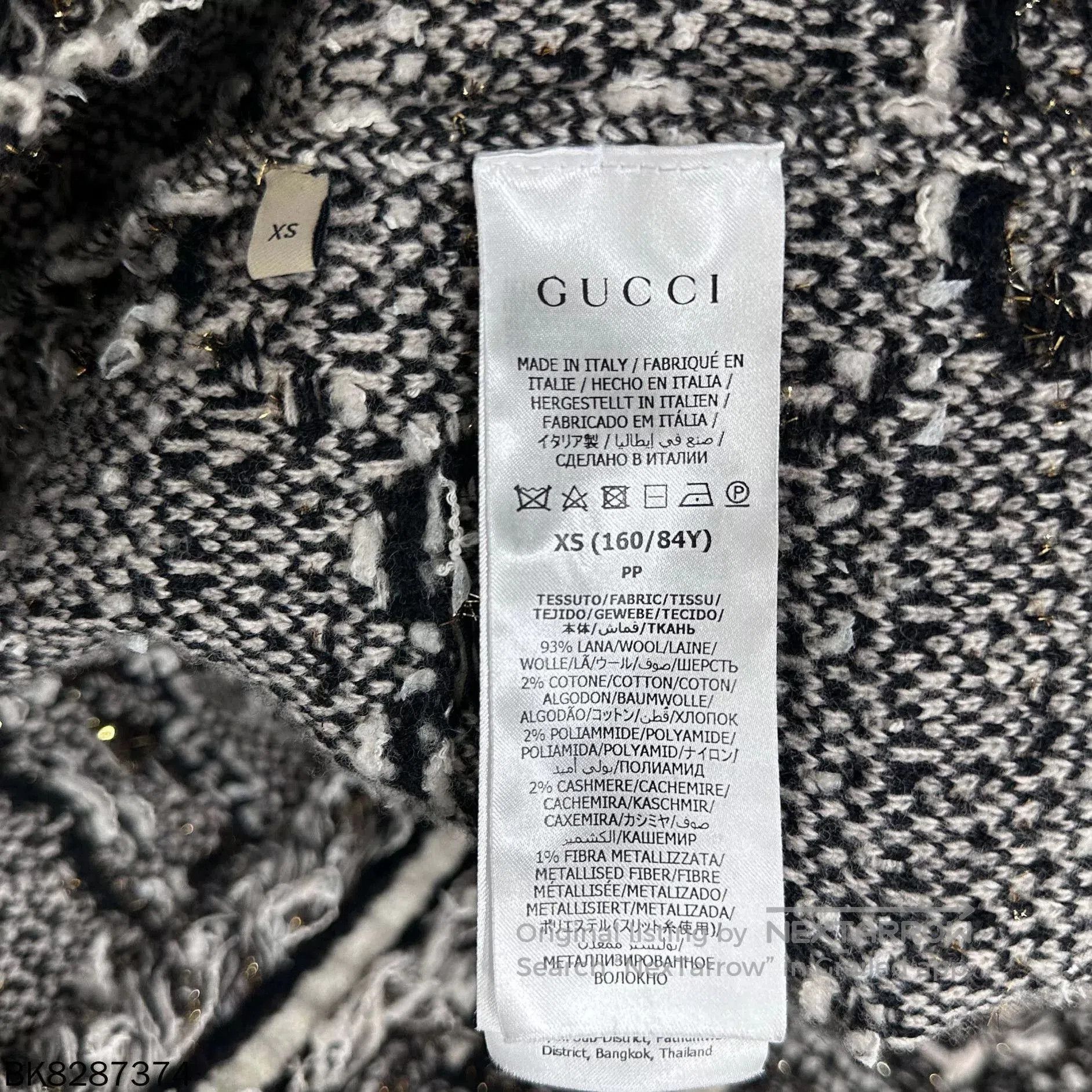 Gucci Gucci Black GG Wool Mohair Cardigan. Size XS / US 0-2 / IT 36-38 - 5 Thumbnail