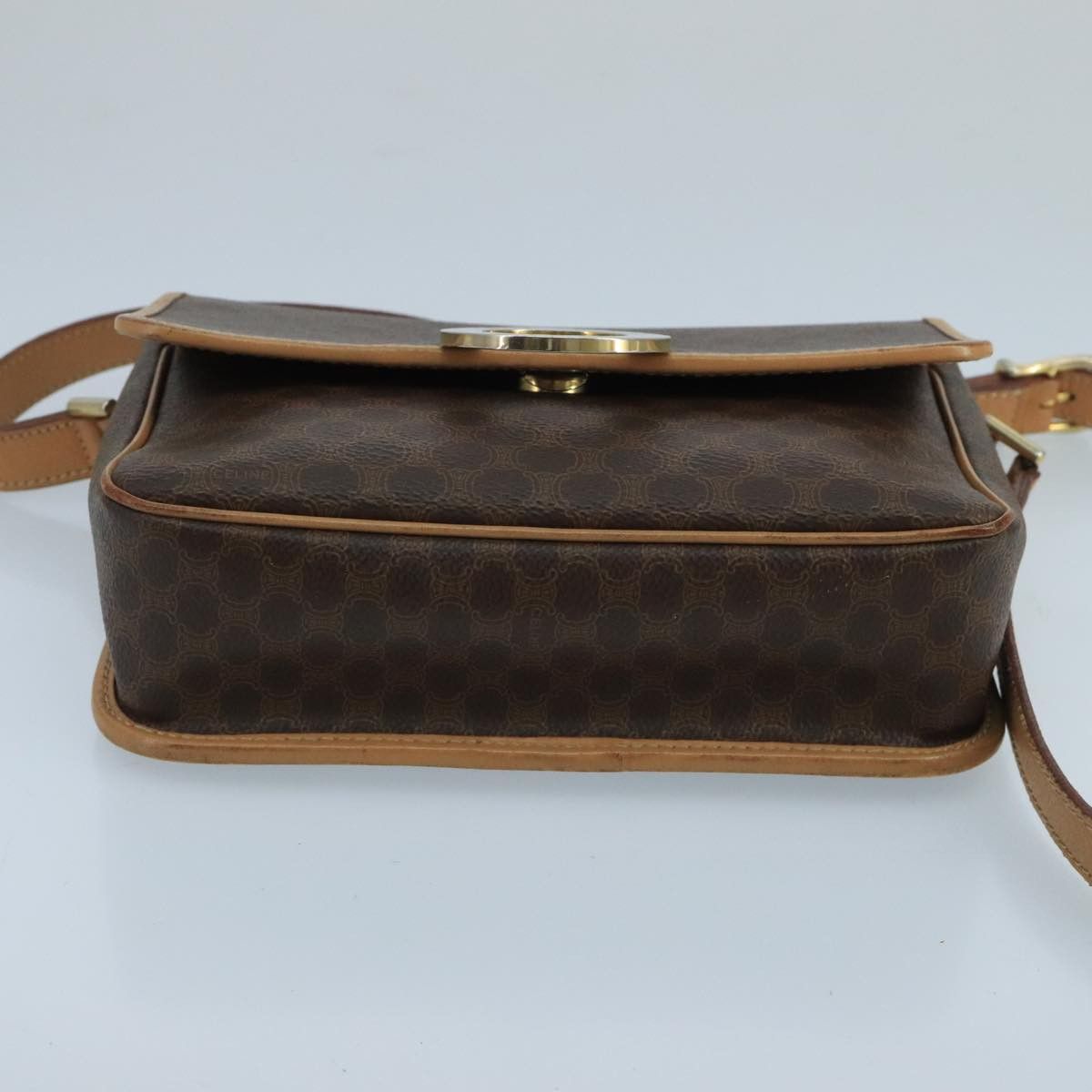 Celine CELINE Macadam Canvas Circle Shoulder Bag Brown Size ONE SIZE - 5 Thumbnail