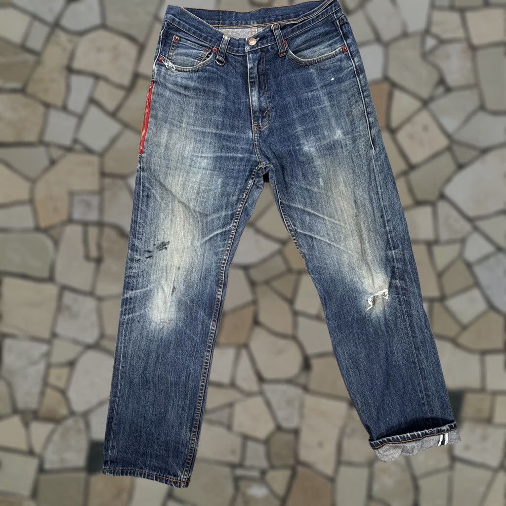 Levi's VTG Levi's Selvedge Jeans Mens Fenom Fragment Straight Thrashed Paint 28x30 Blue Denim Distressed Pockets 70s 80s Mens Size US 28 / EU 44 - 1 Thumbnail