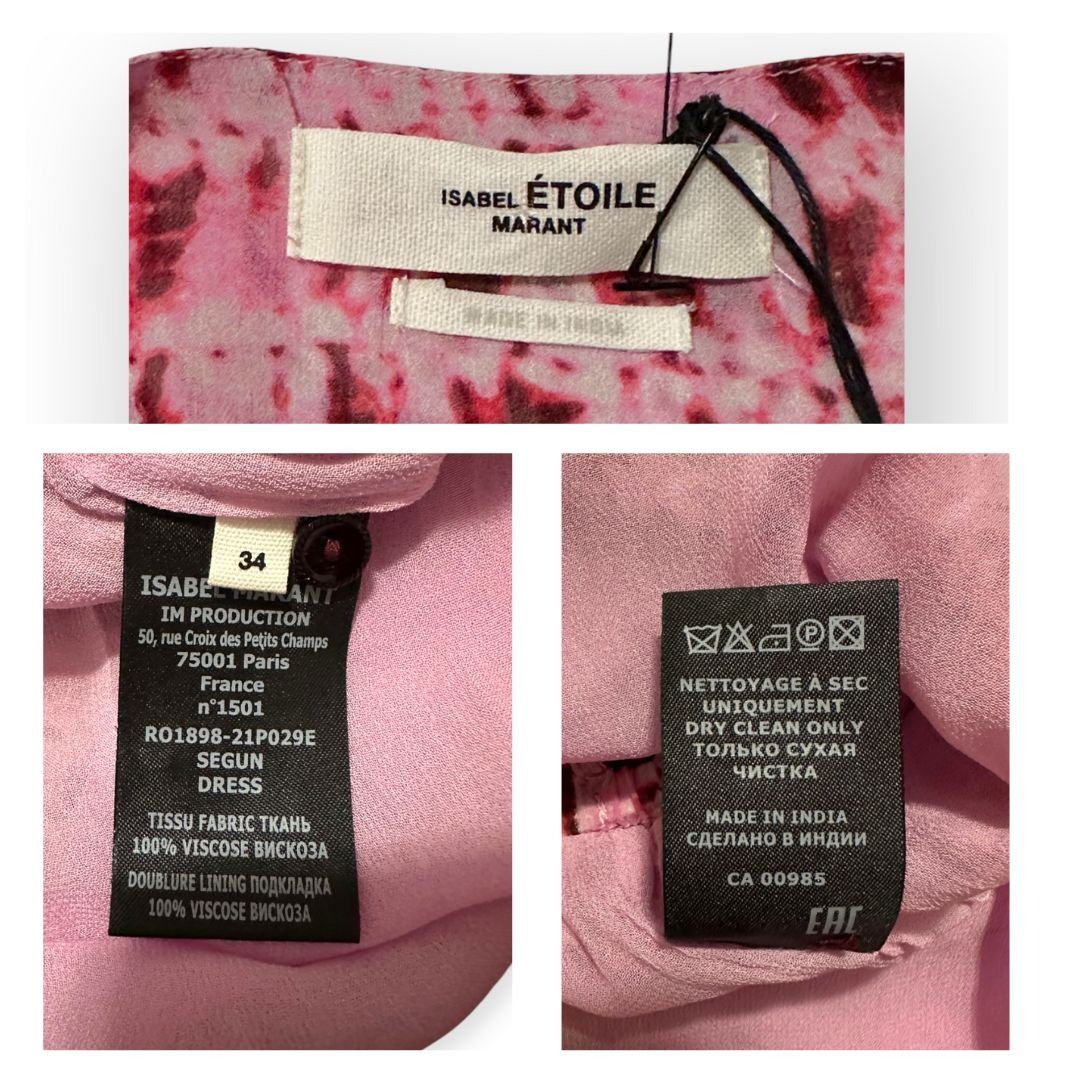 Isabel Marant Etoile Isabel Marant Etolie Segun Tie Dye Mini Dress In Red, Size Size XS / US 0-2 / IT 36-38 - 4 Thumbnail