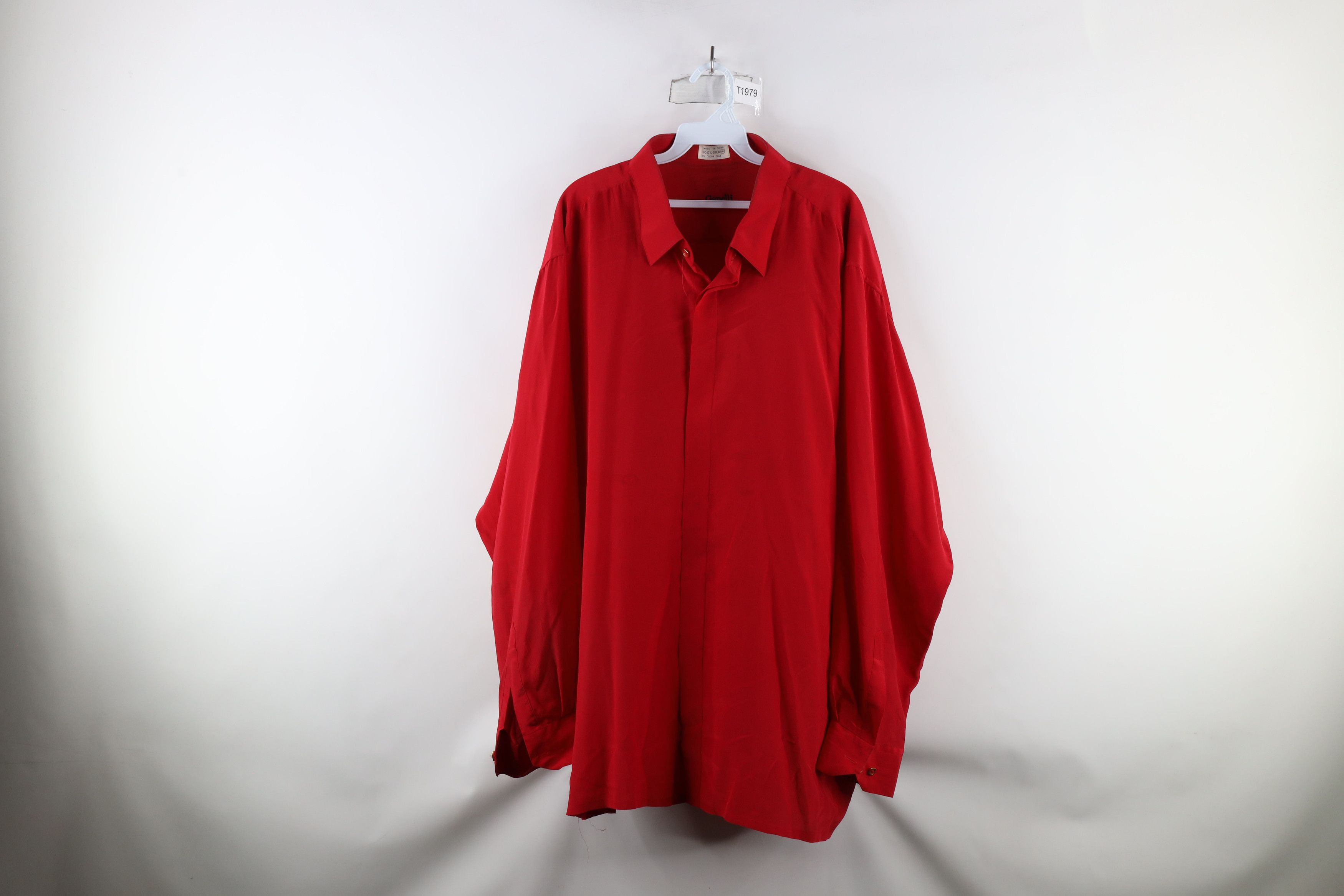 Gemelli × Vintage Vintage 90s Genelli Distressed Silk Collared Button Shirt Size US XXL / EU 58 / 5 - 1 Thumbnail