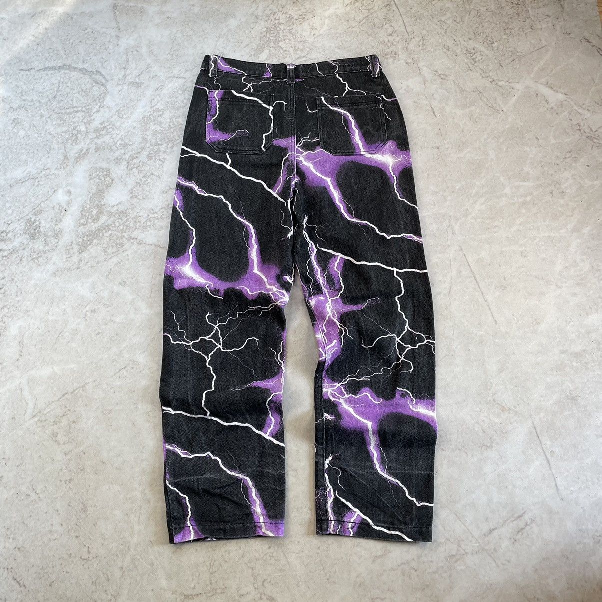 Jaded London × Japanese Brand Jaded London Purple Thunder Bolt Skate Fit Baggy Y2K Jeans Size US 32 / EU 48 - 8 Thumbnail