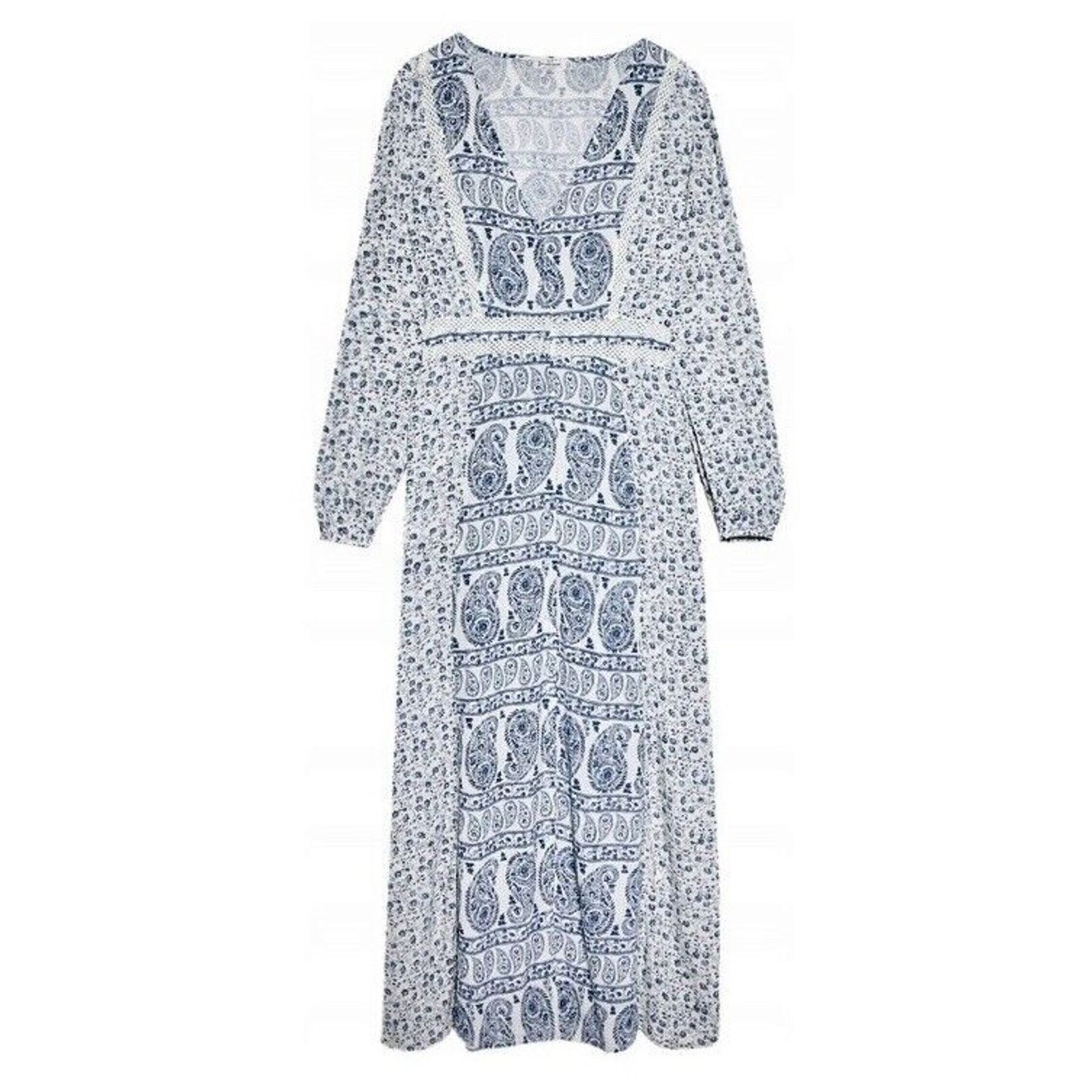 Other Stradivarius Floral Paisley Long Sleeve VNeck Maxi Dress Size S / US 4 / IT 40 - 1 Thumbnail