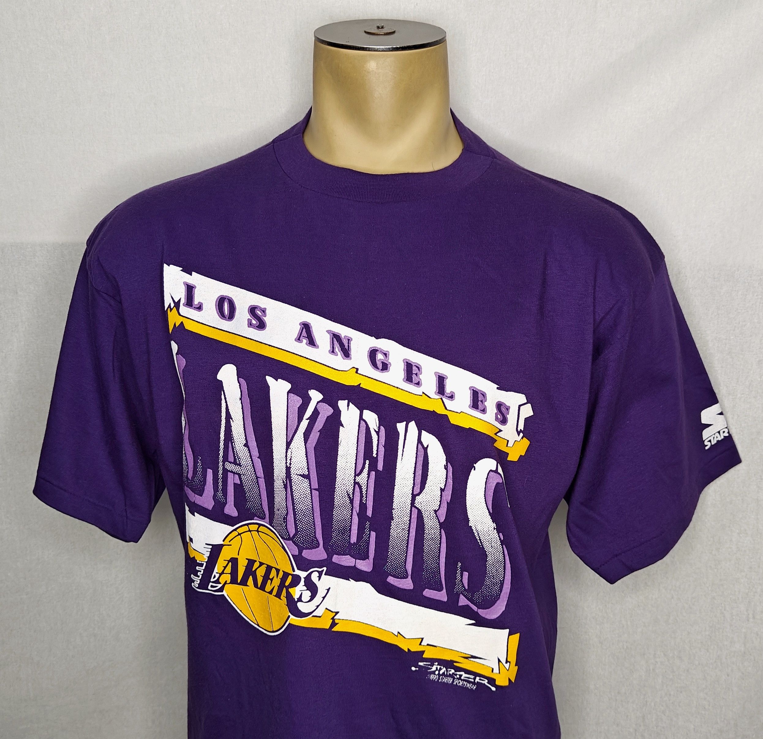 Starter NWOT Vtg 90s 1990 Starter LA Lakers NBA Basketball t-shirt Size US XL / EU 56 / 4 - 2 Thumbnail