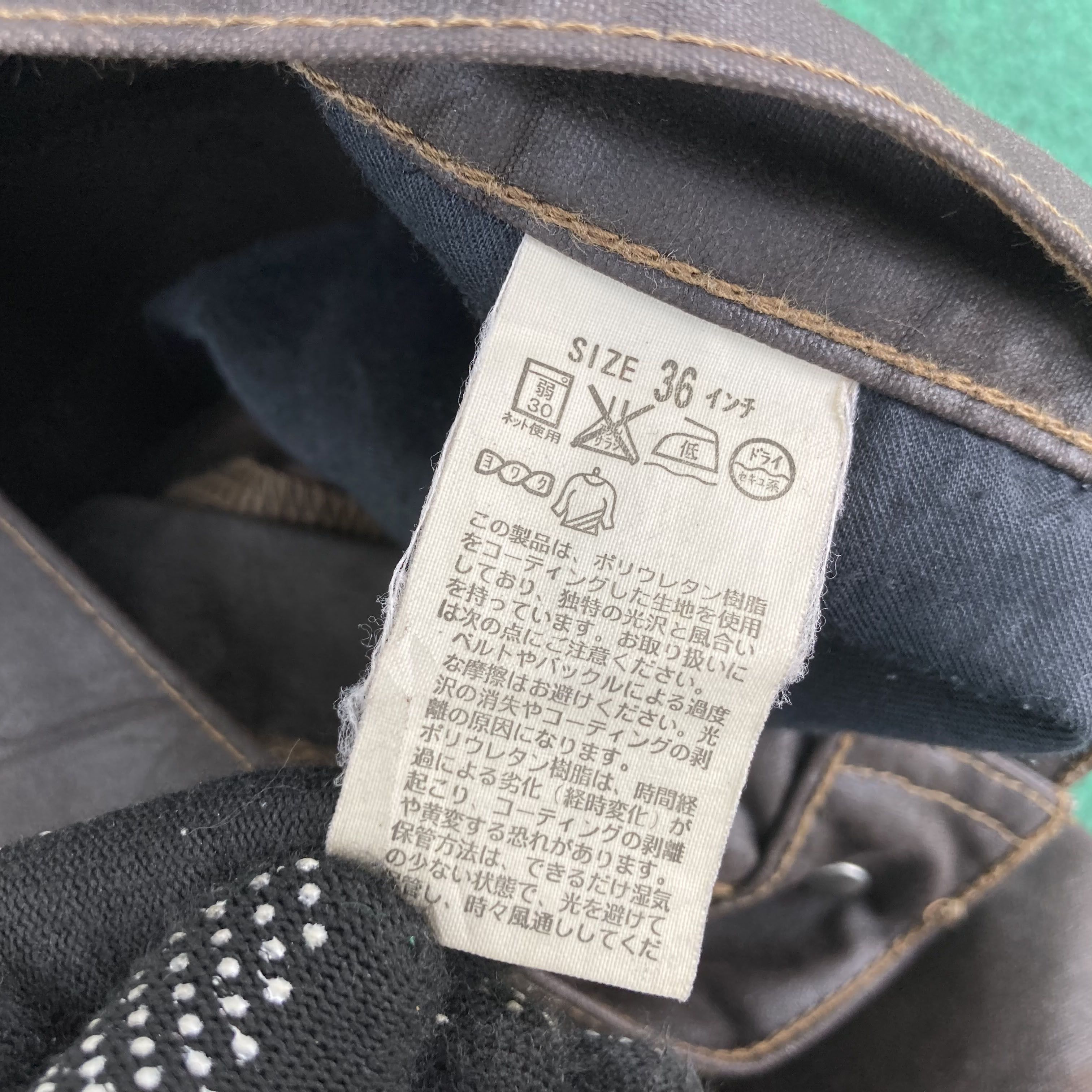 Levi's × Vintage Vtg 35x31 Levis 505 Wax Coated Sz 35 Waxed Coated Jeans Size US 35 - 5 Thumbnail