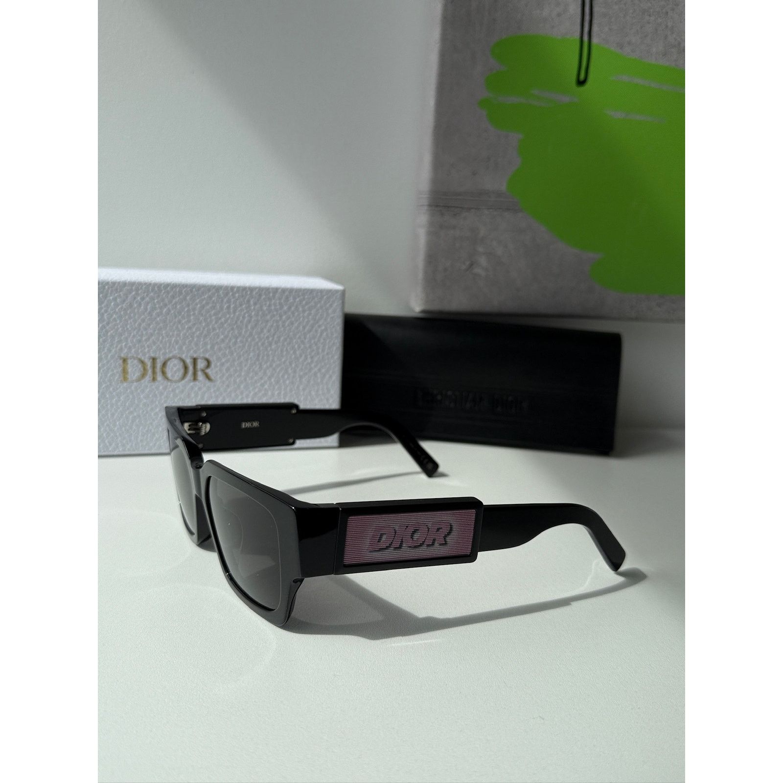 Dior NEW Dior CD SU Sunglasses in Black Holographic Pink Logo Size ONE SIZE - 6 Thumbnail