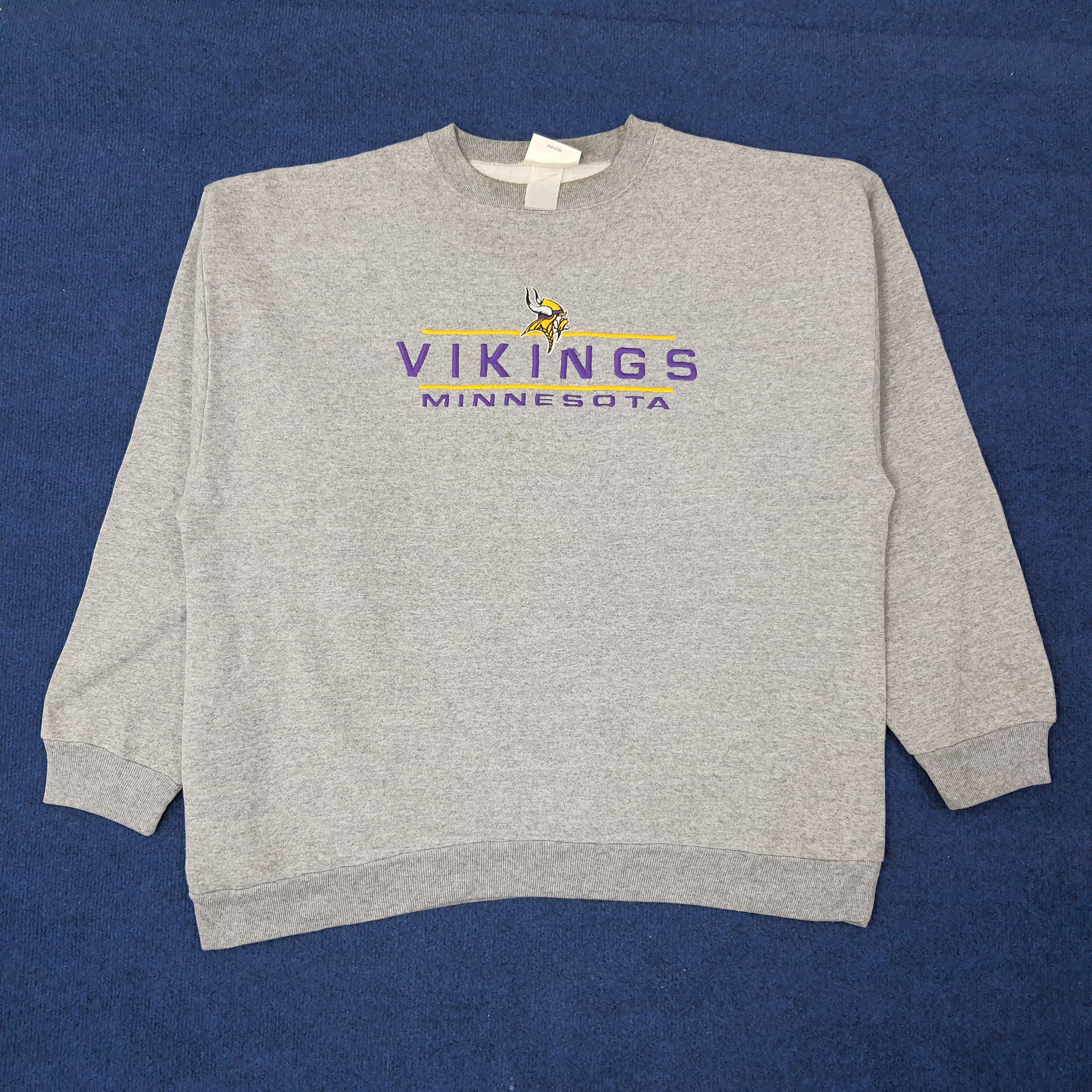 NFL Vintage Minnesota Vikings NFL Team Sports Sweatshirt C246N28 Size US XL / EU 56 / 4 - 1 Thumbnail