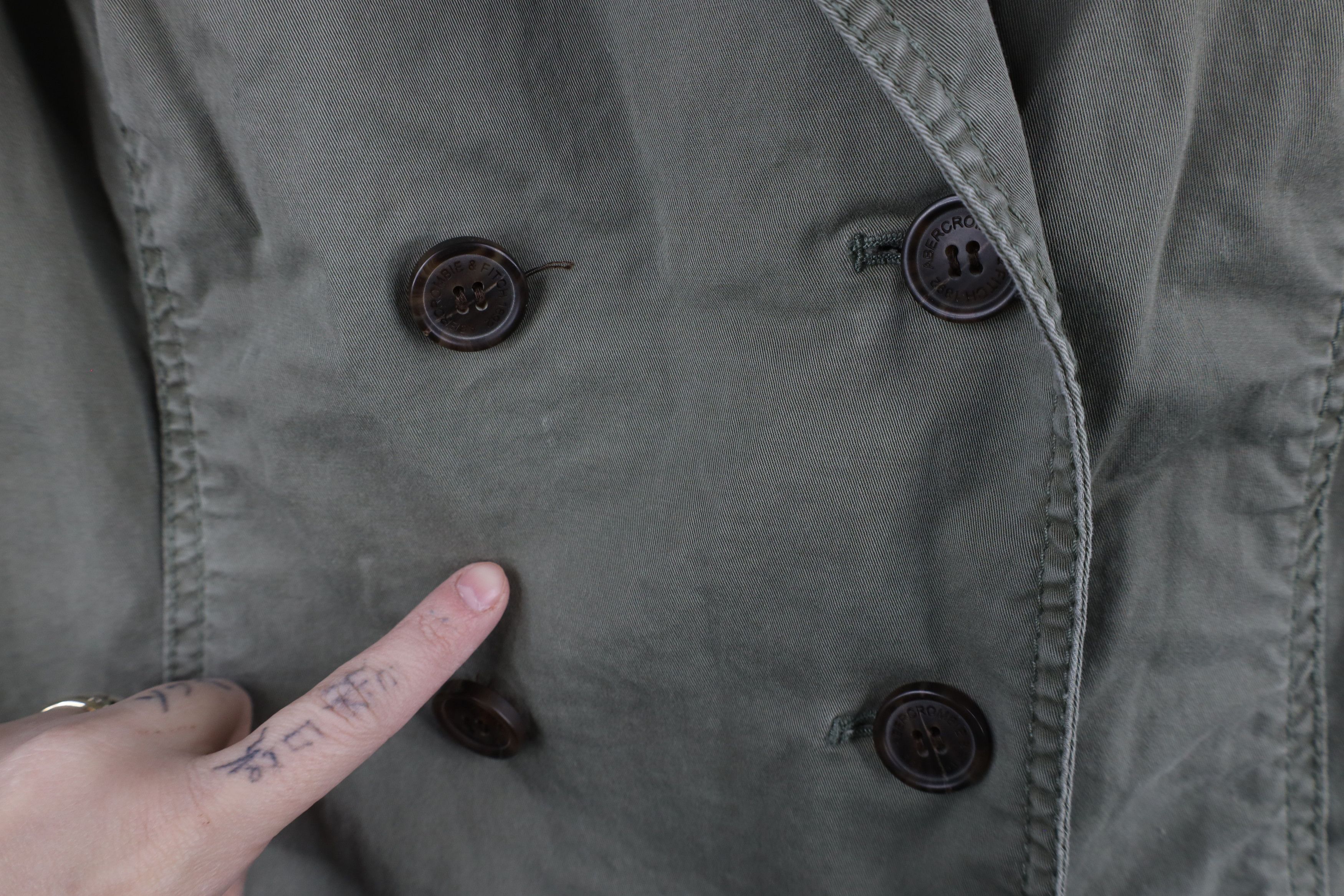 Abercrombie & Fitch × Vintage Vintage Y2K Abercrombie & Fitch Military Peacoat Trench Coat Size L / US 10 / IT 46 - 4 Thumbnail