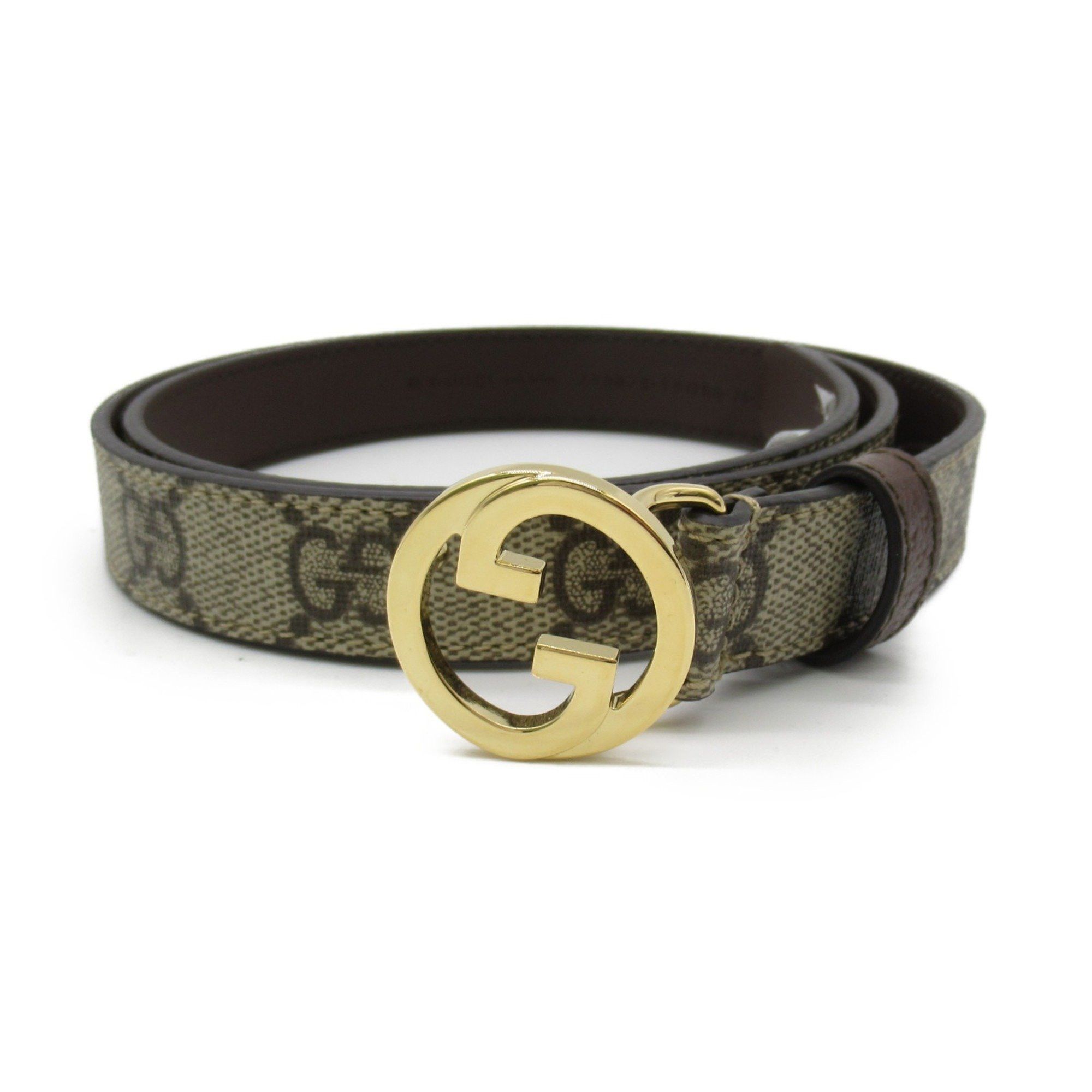 image of Gucci Blondie Slim Belt Beige Brown GG Supreme Canvas 723073K9Gsg836775, Women's