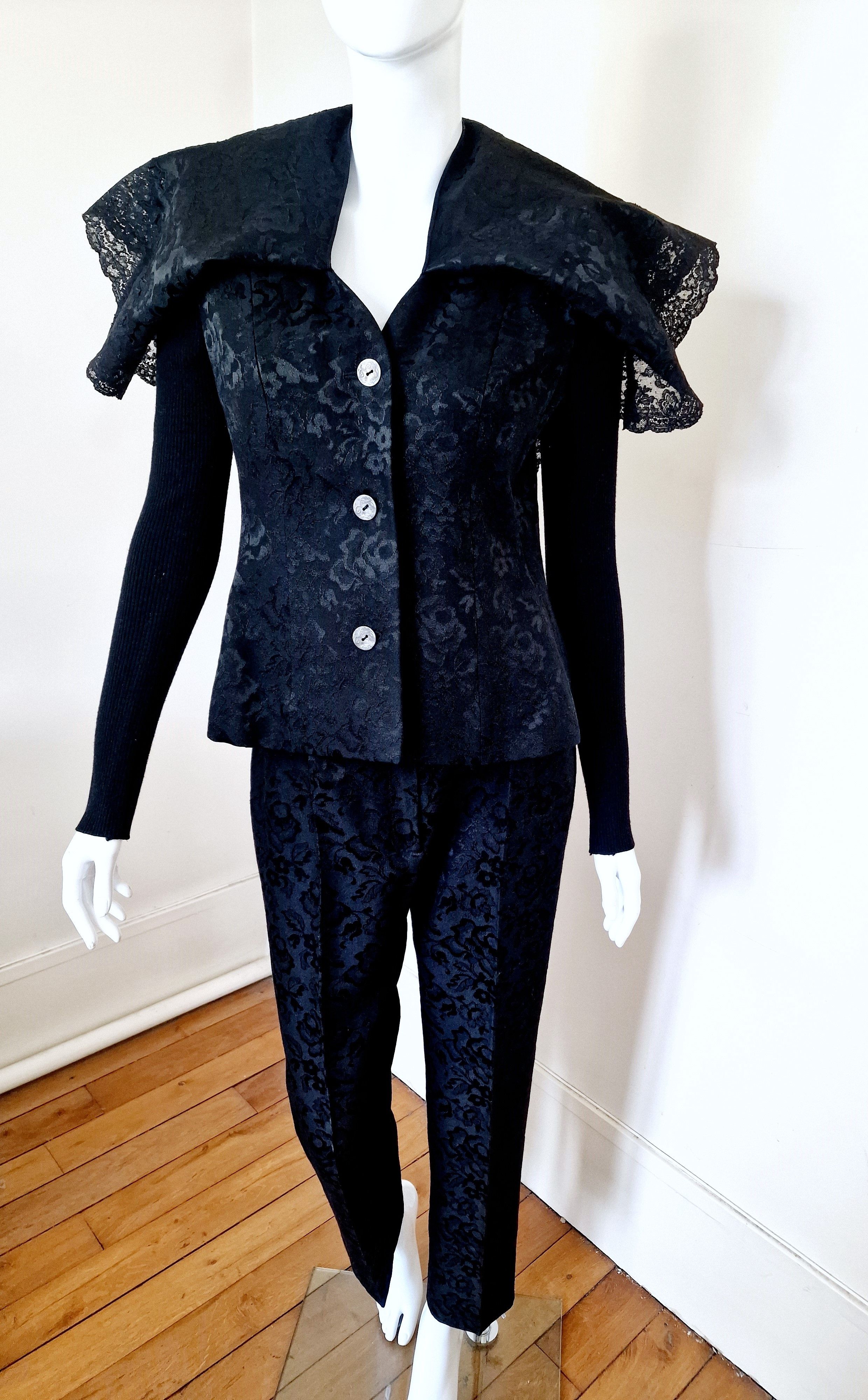 Dior Christian Dior 1998 Galliano Lace Mourning Veil Dress Suit Size M / US 6-8 / IT 42-44 - 2 Thumbnail