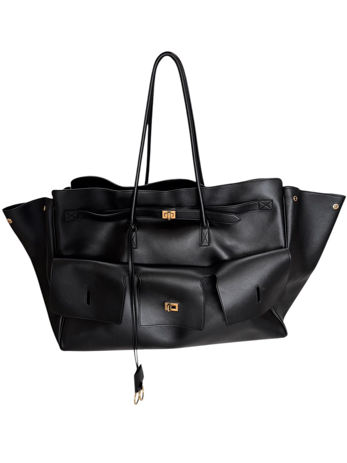 Balenciaga 2024 Runway Bel Air XL Carry All Black Leather Size ONE SIZE - 2 Thumbnail