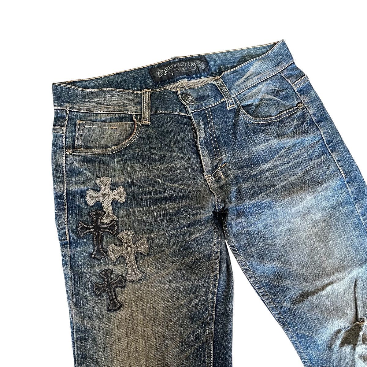 If Six Was Nine Redpapper Cross Patch Jeans Japanese Ifsixwasnine LGB style Size US 32 / EU 48 - 7 Thumbnail
