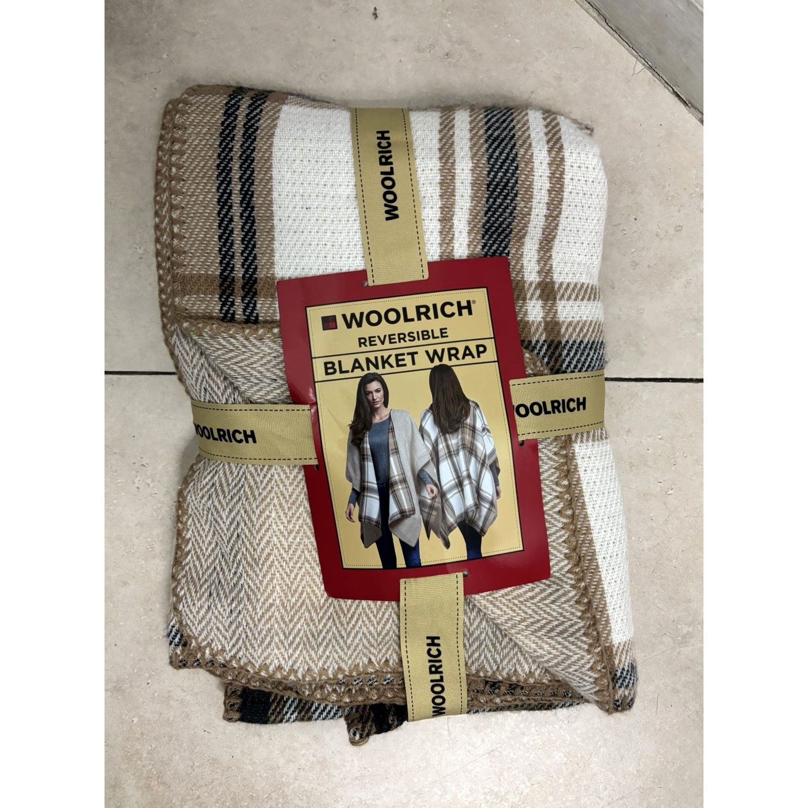 Vintage Woolrich Reversible Blanket Wrap Womens One Size Plaid Lightweight Cozy Open Front Long Jacket/Coat Style Kimono Size ONE SIZE - 2 Thumbnail