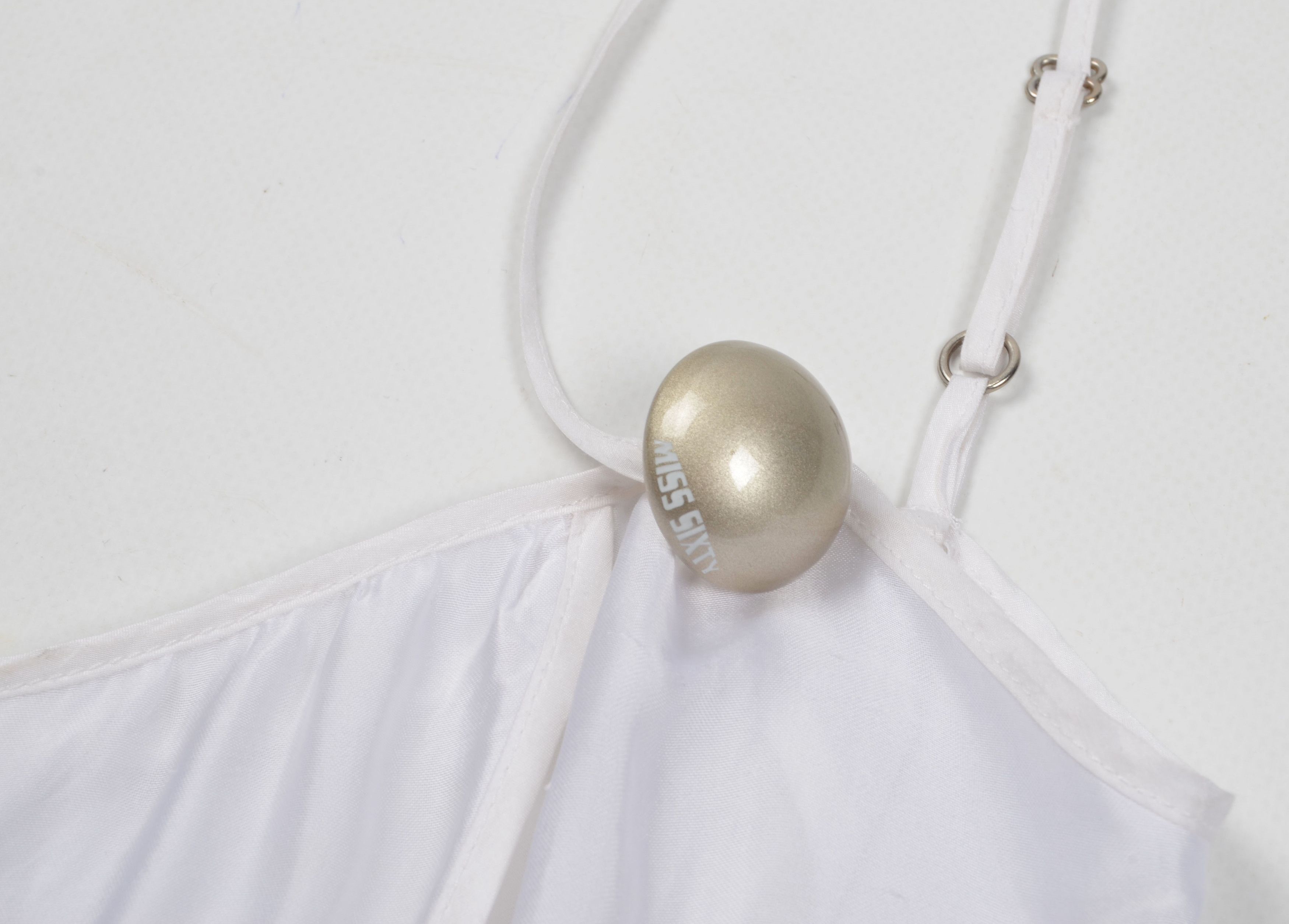 Other Miss Sixty Y2K Cottage Core White Cami Mini Dress Size M / US 6-8 / IT 42-44 - 6 Thumbnail