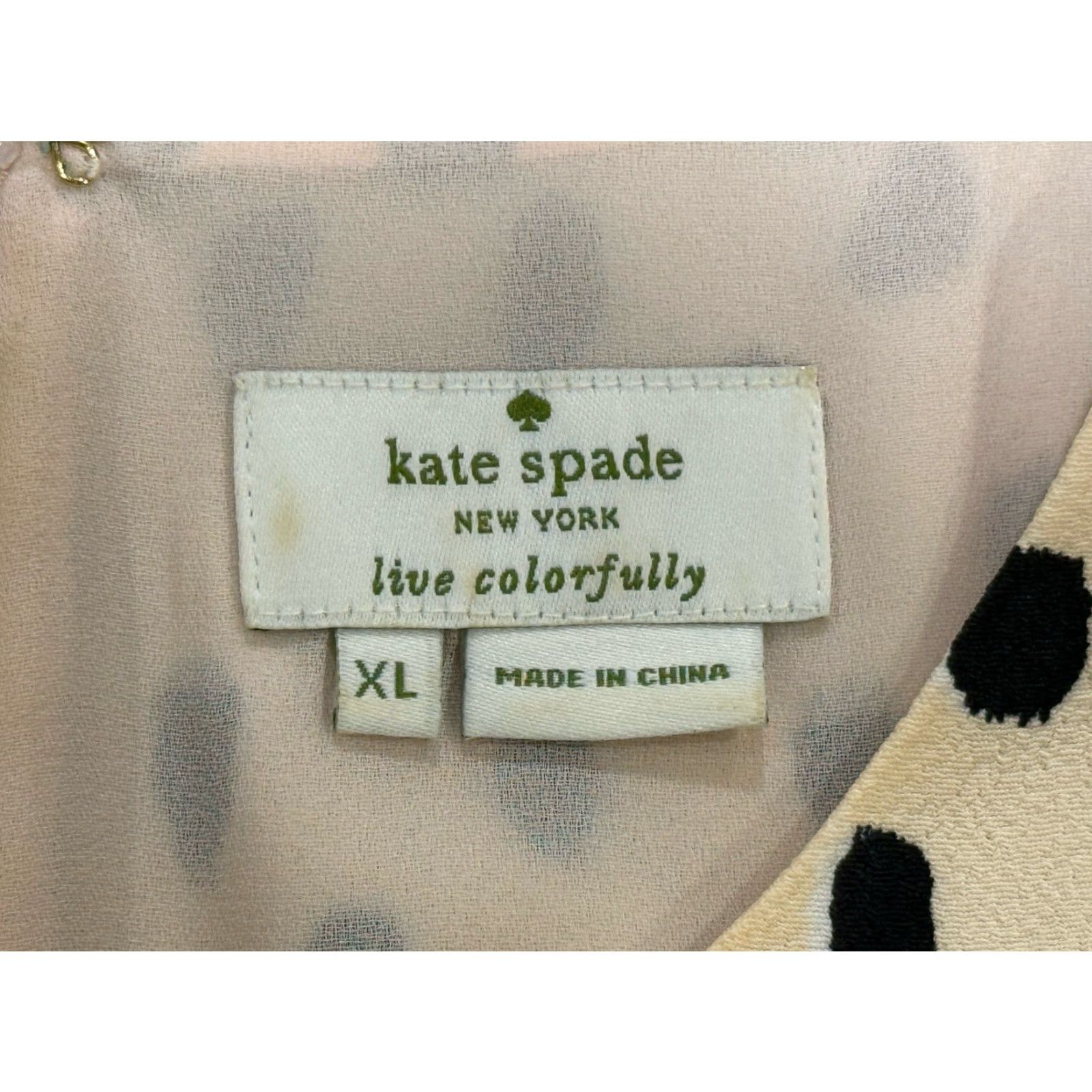 Vintage kate spade new york Blouse Sleeveless Polka Dot Cream Black XL Silk Viscose Lined Womens Size XL / US 12-14 / IT 48-50 - 5 Thumbnail