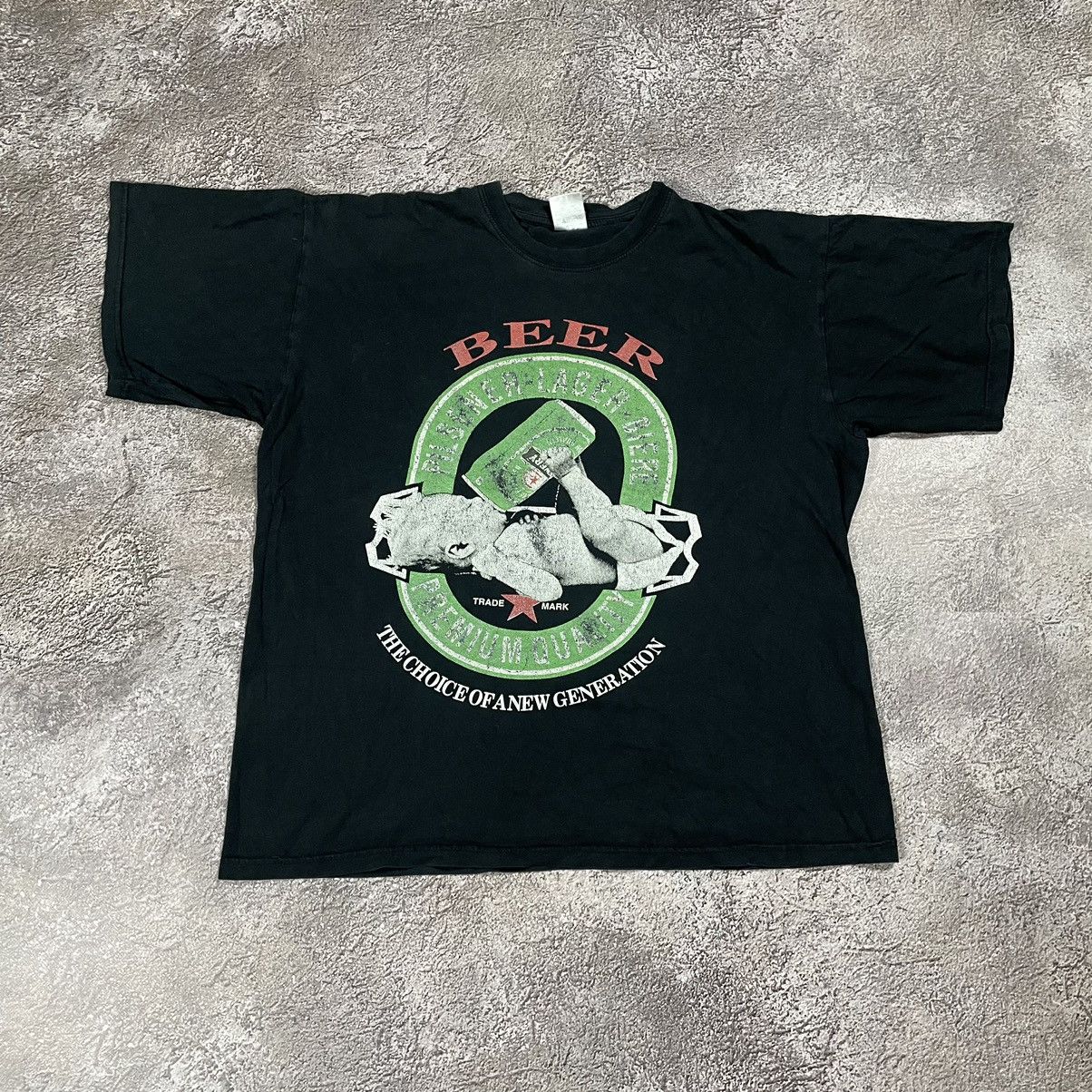 Vintage Vintage 90s Beer Graphic Tee Sun Faded Skate Streetwear L Size US L / EU 52-54 / 3 - 2 Thumbnail