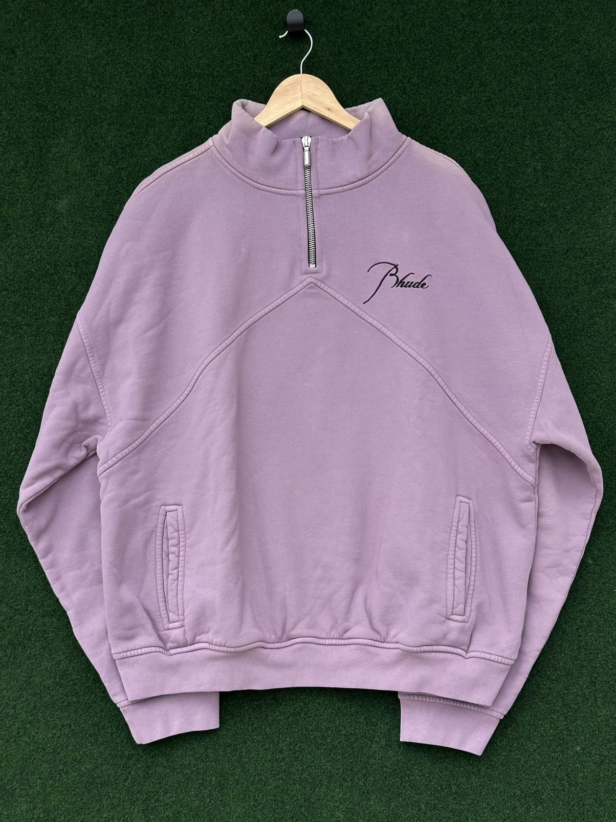 Rhude Rhude Embroidered Quarter Zip Sweatshirt Size US L / EU 52-54 / 3 - 1 Thumbnail