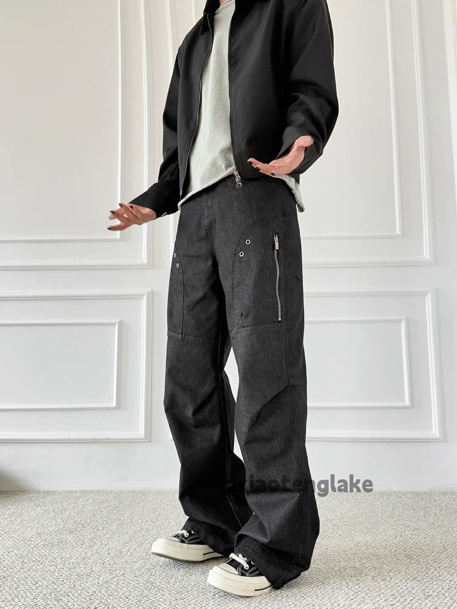 Vintage Zipper utility punk yuppie loose baggy cargo jeans Size US 31 - 1 Thumbnail